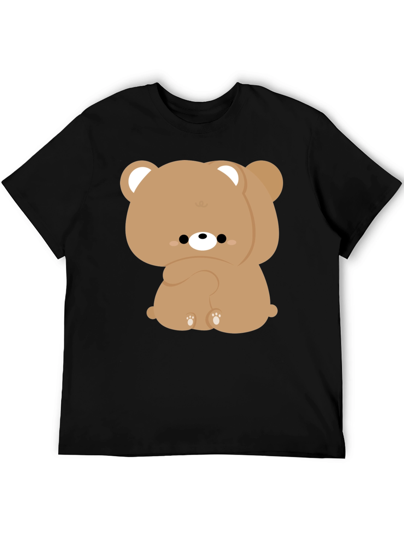 Cute Bear Graphic Black T-Shirt