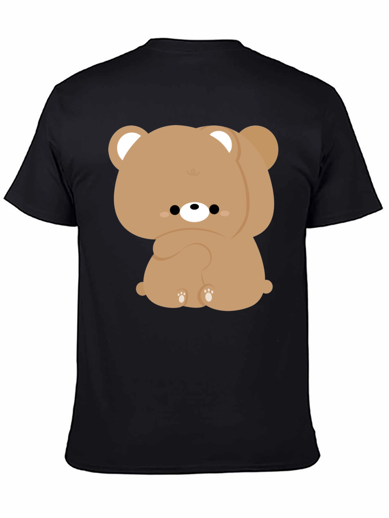 Cute Bear Graphic Black T-Shirt