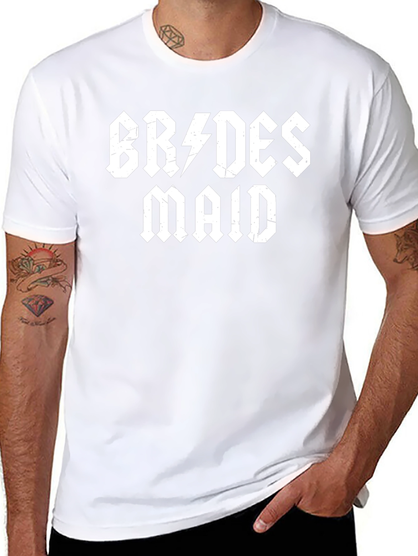 Bridesmaid Rock N Roll Style Black T-Shirt