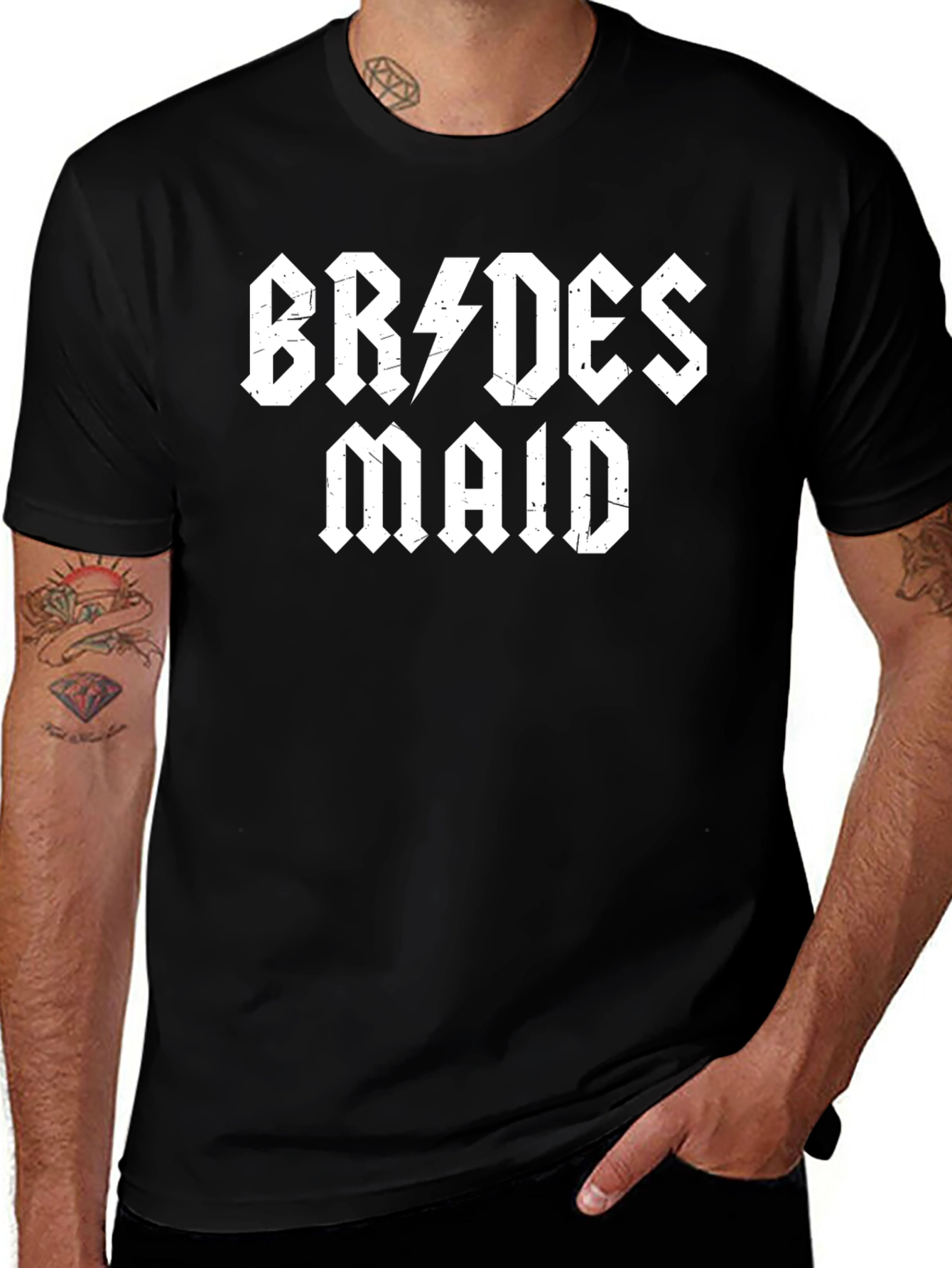 Bridesmaid Rock N Roll Style Black T-Shirt