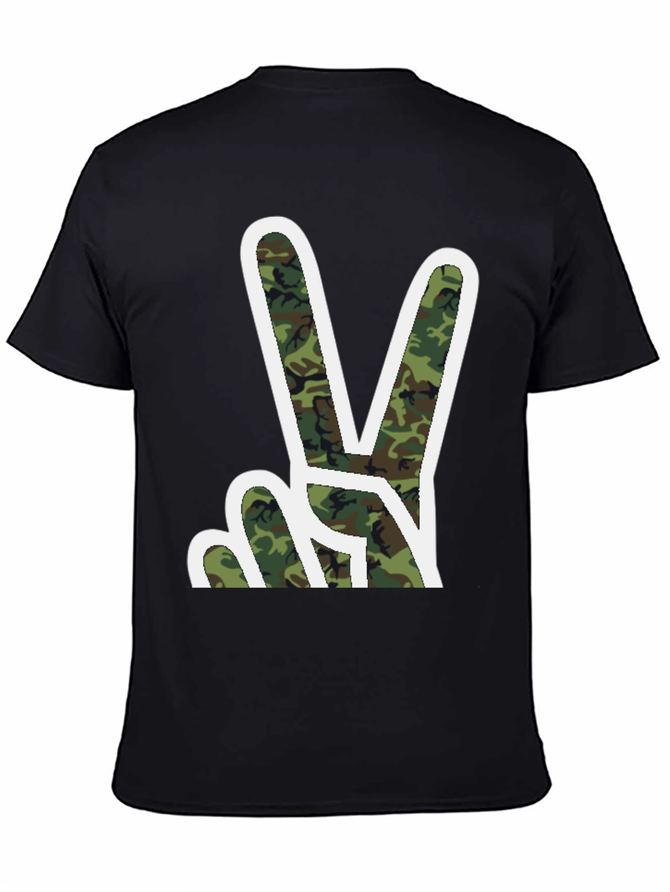 Camouflage Peace Sign Graphic T-Shirt