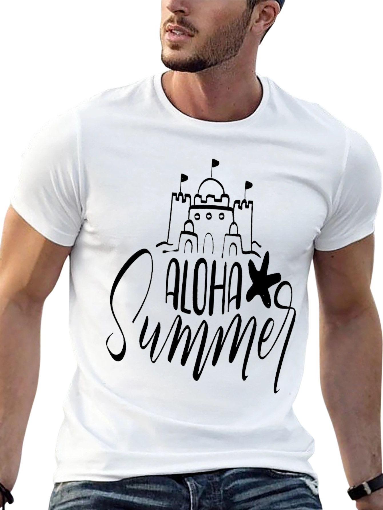 Aloha Summer Graphic Tee - Sandcastle Design