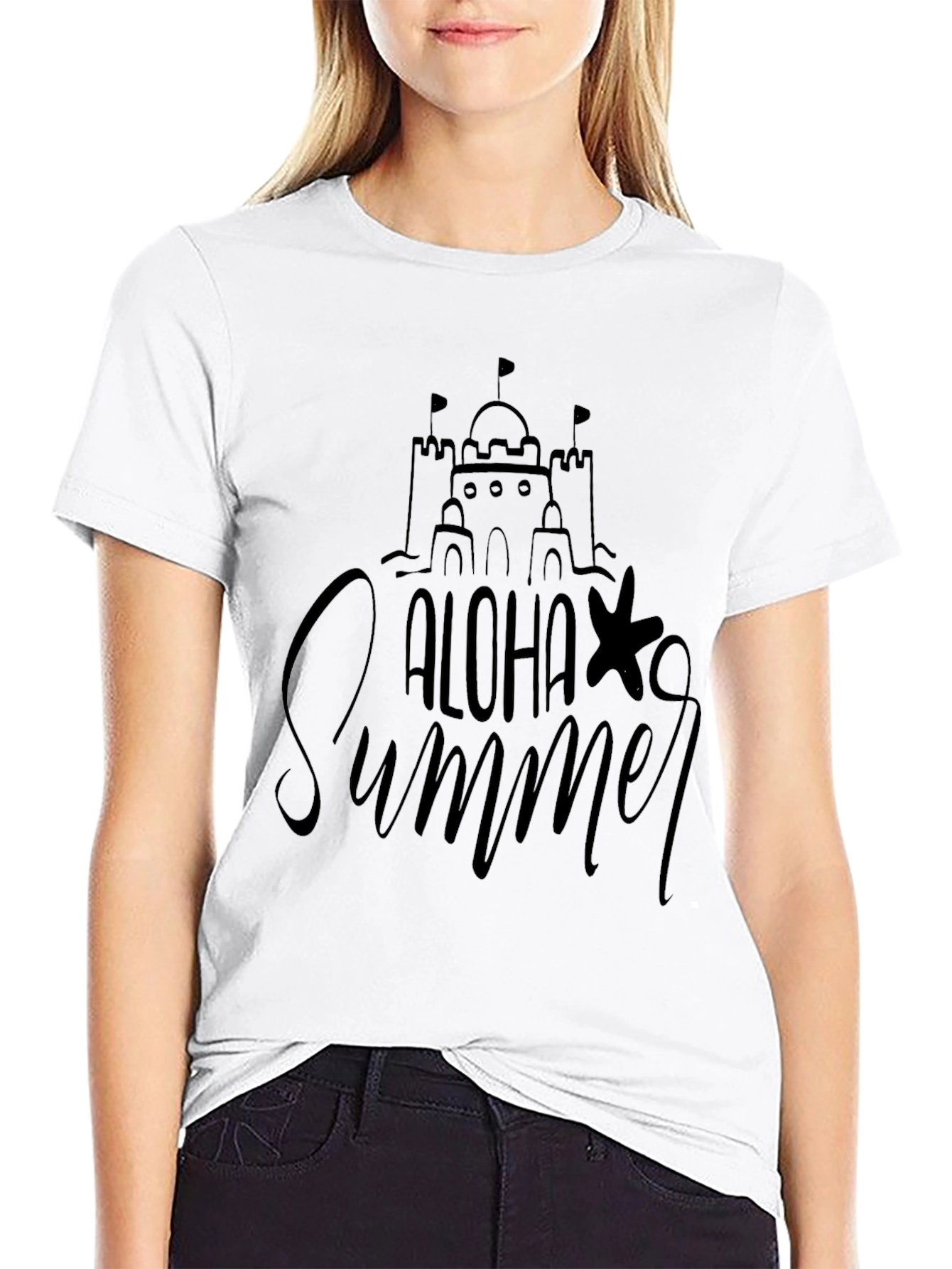 Aloha Summer Graphic Tee - Sandcastle Design