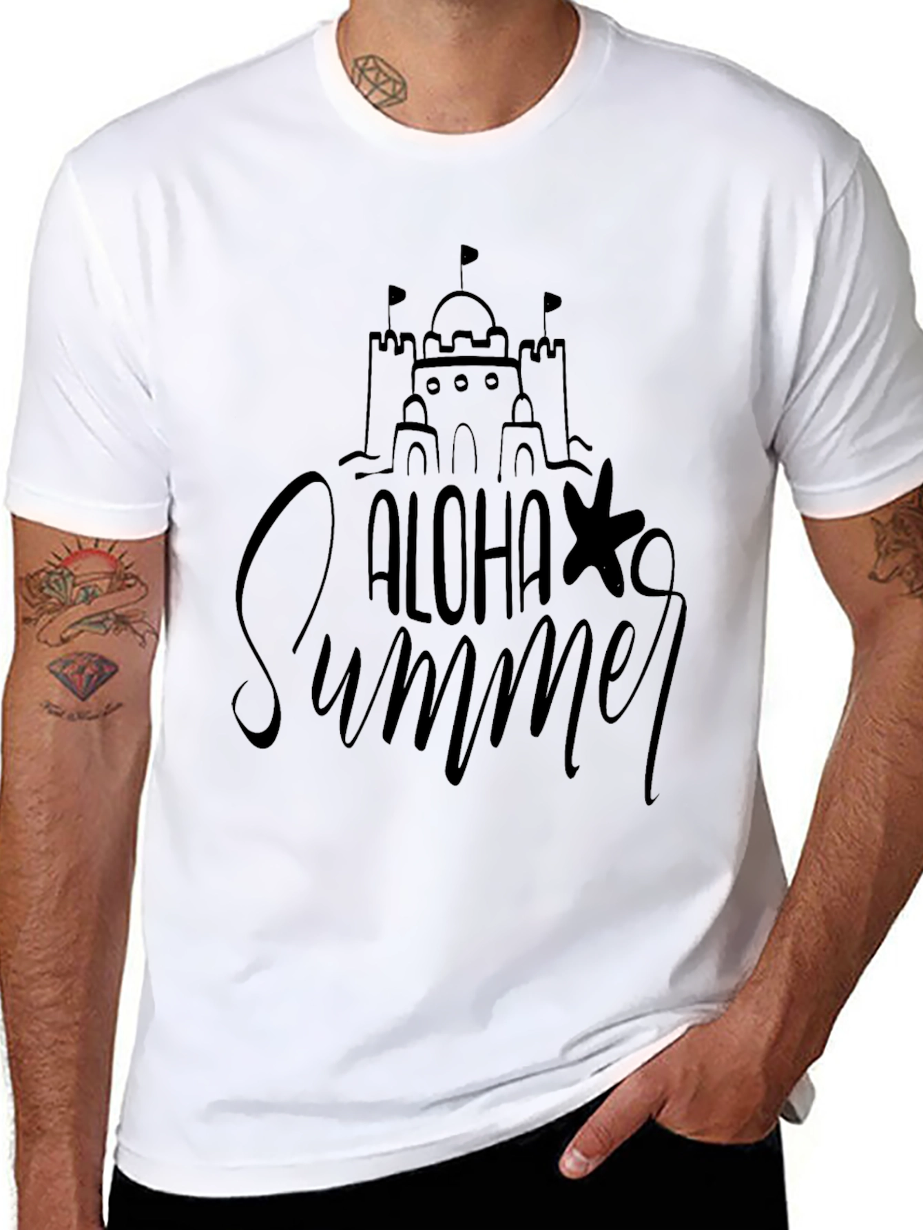 Aloha Summer Graphic Tee - Sandcastle Design