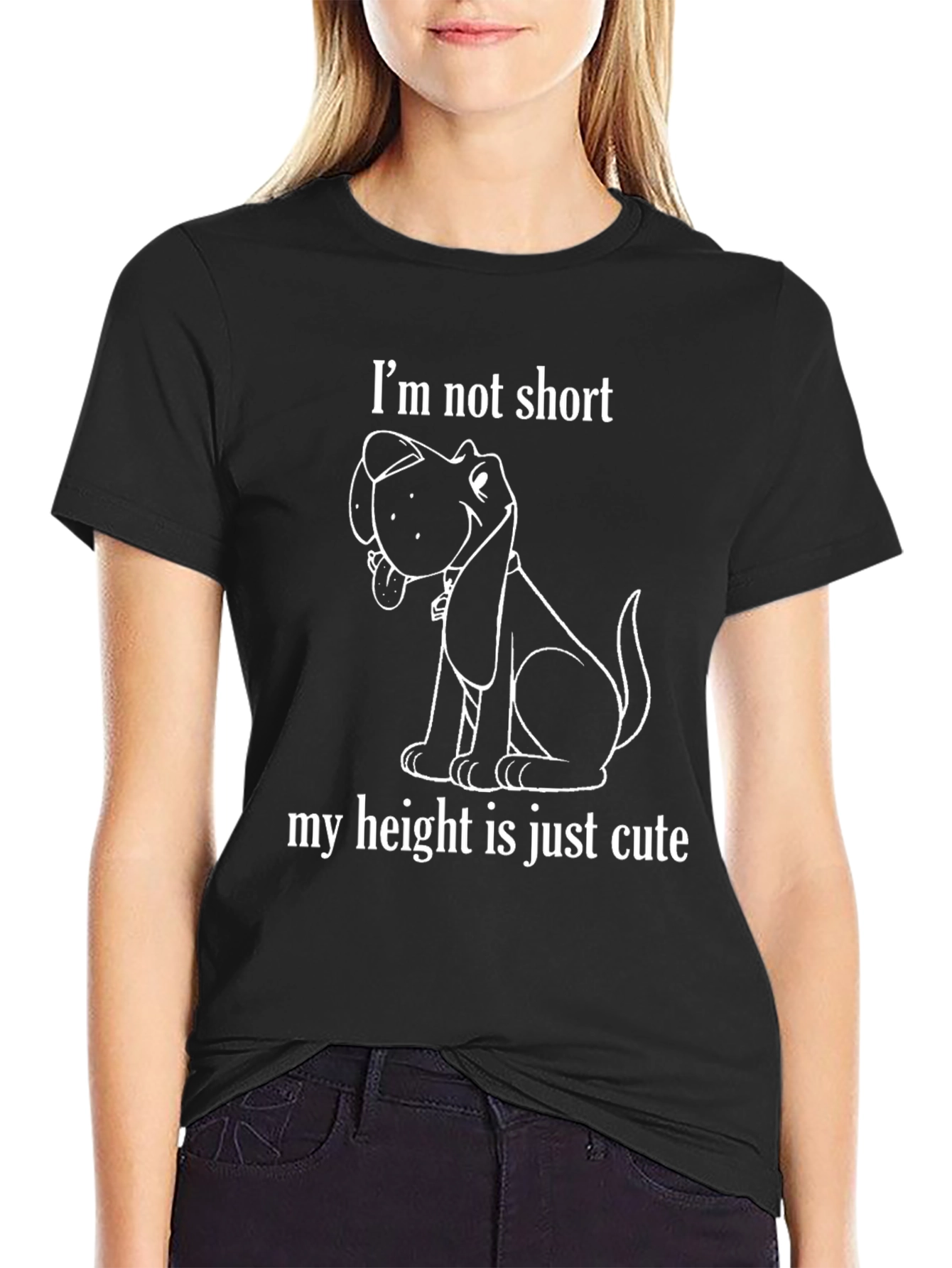 Cute Dog Graphic T-Shirt - Im Not Short