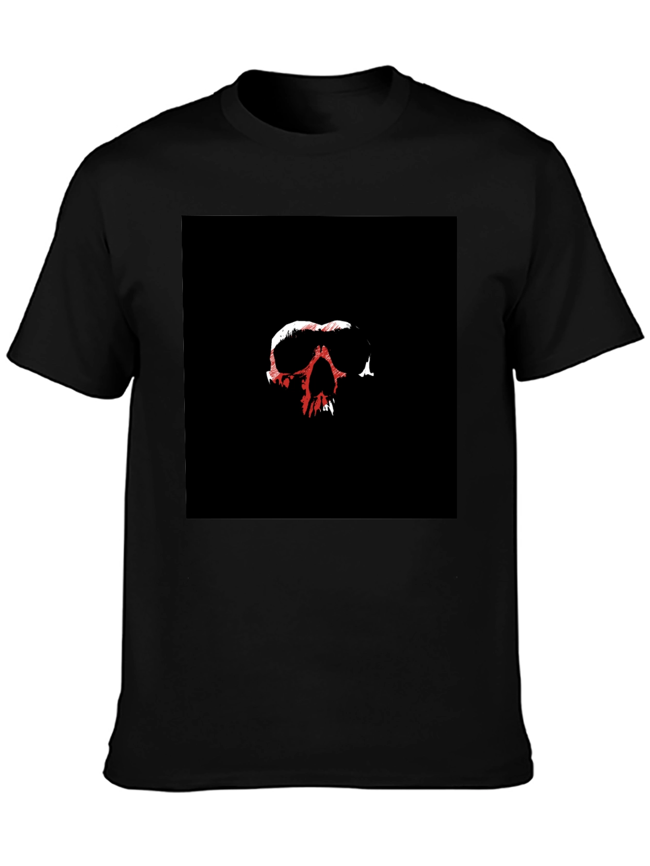Skull Graphic Tee - Black Cotton Blend