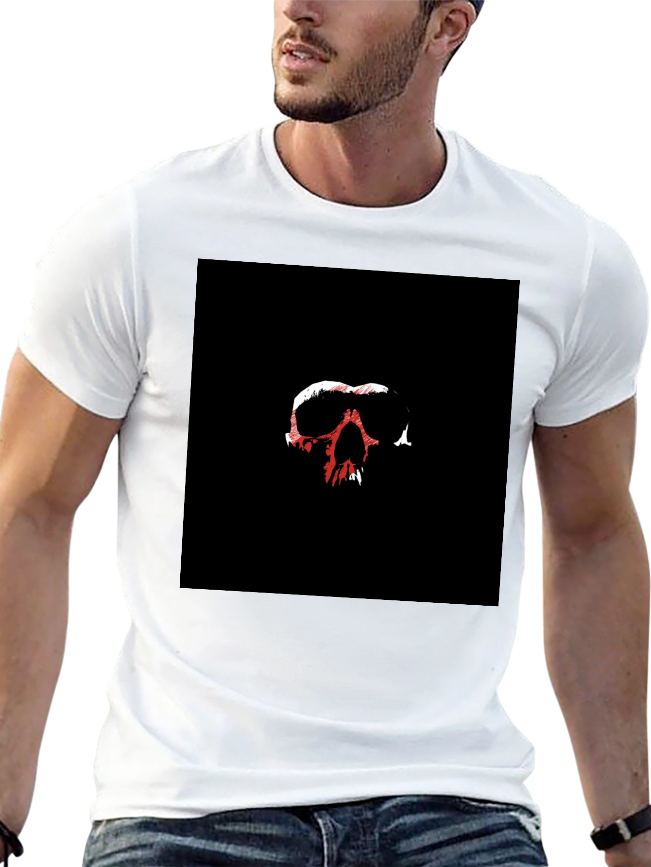 Skull Graphic Tee - Black Cotton Blend