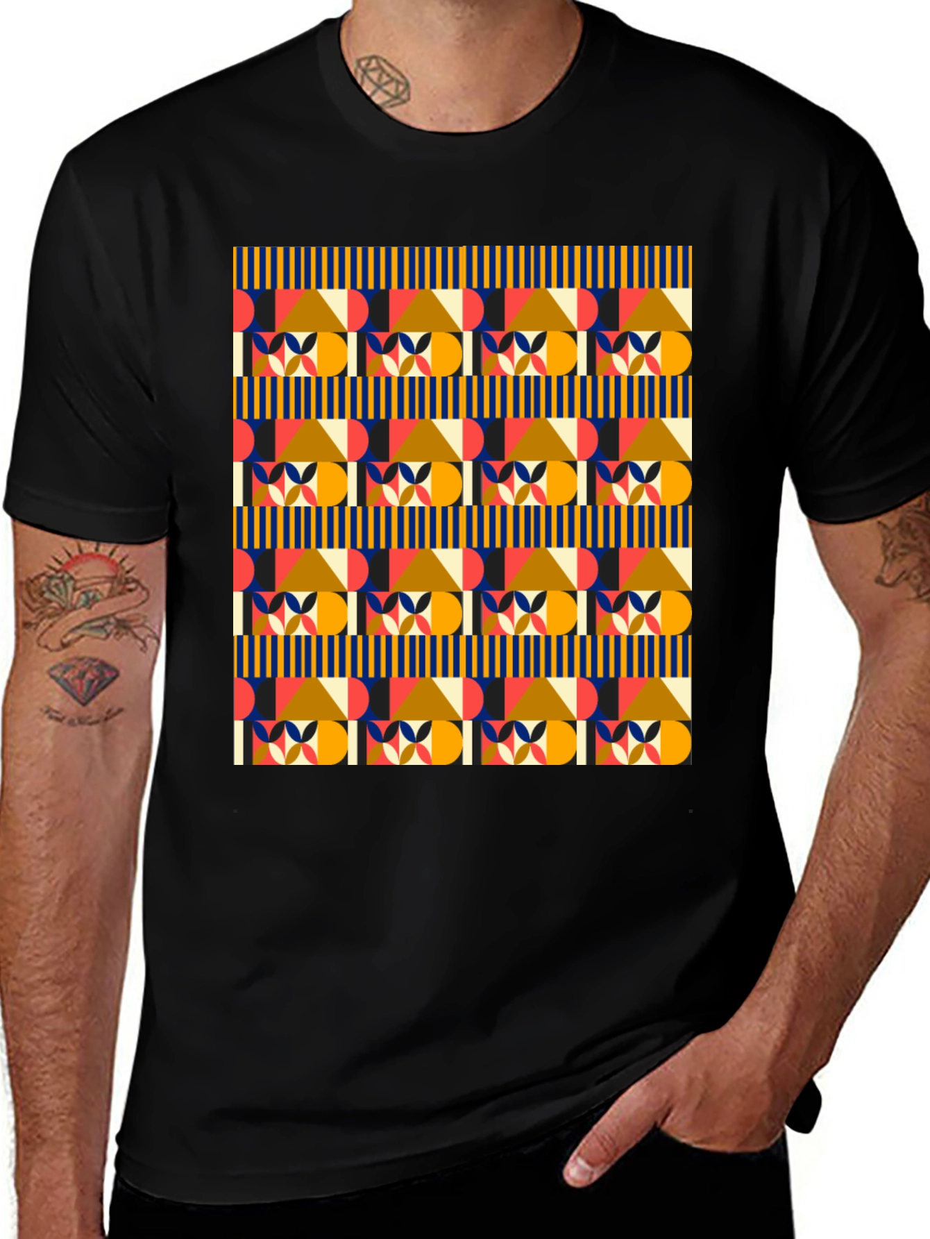 Geometric Pattern Tee - Stylish Modern Design