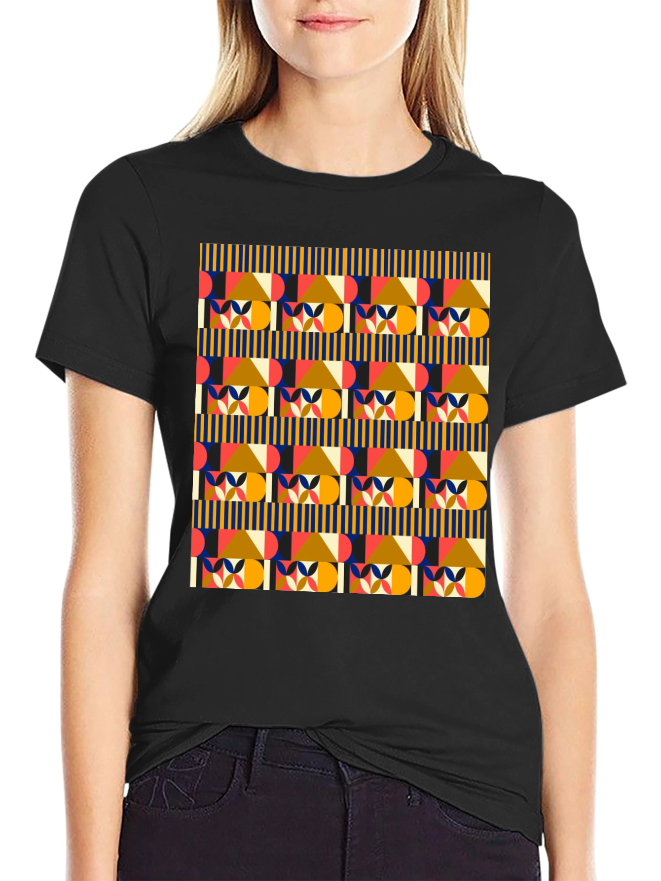Geometric Pattern Tee - Stylish Modern Design