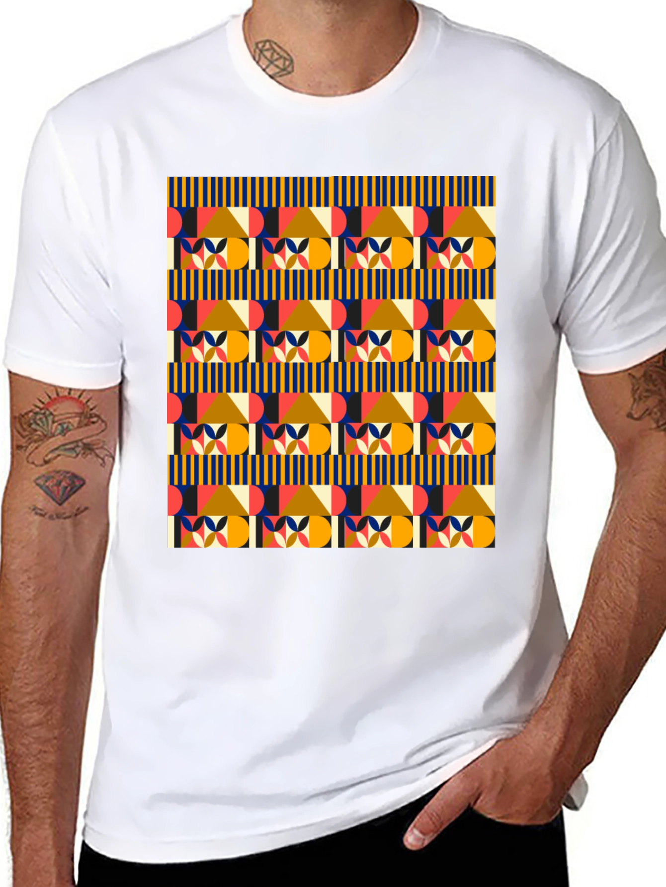 Geometric Pattern Tee - Stylish Modern Design