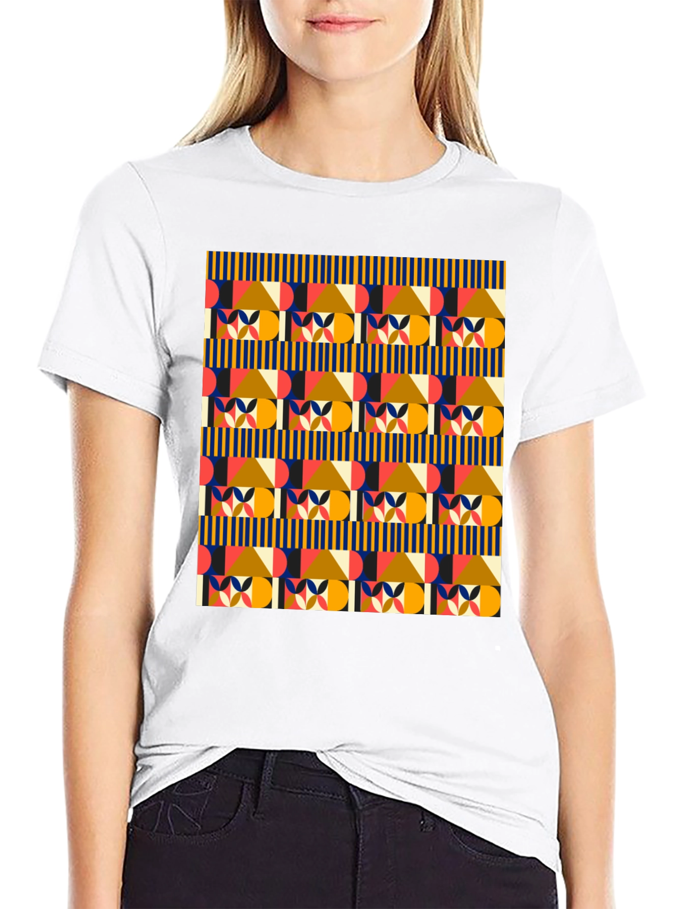 Geometric Pattern Tee - Stylish Modern Design