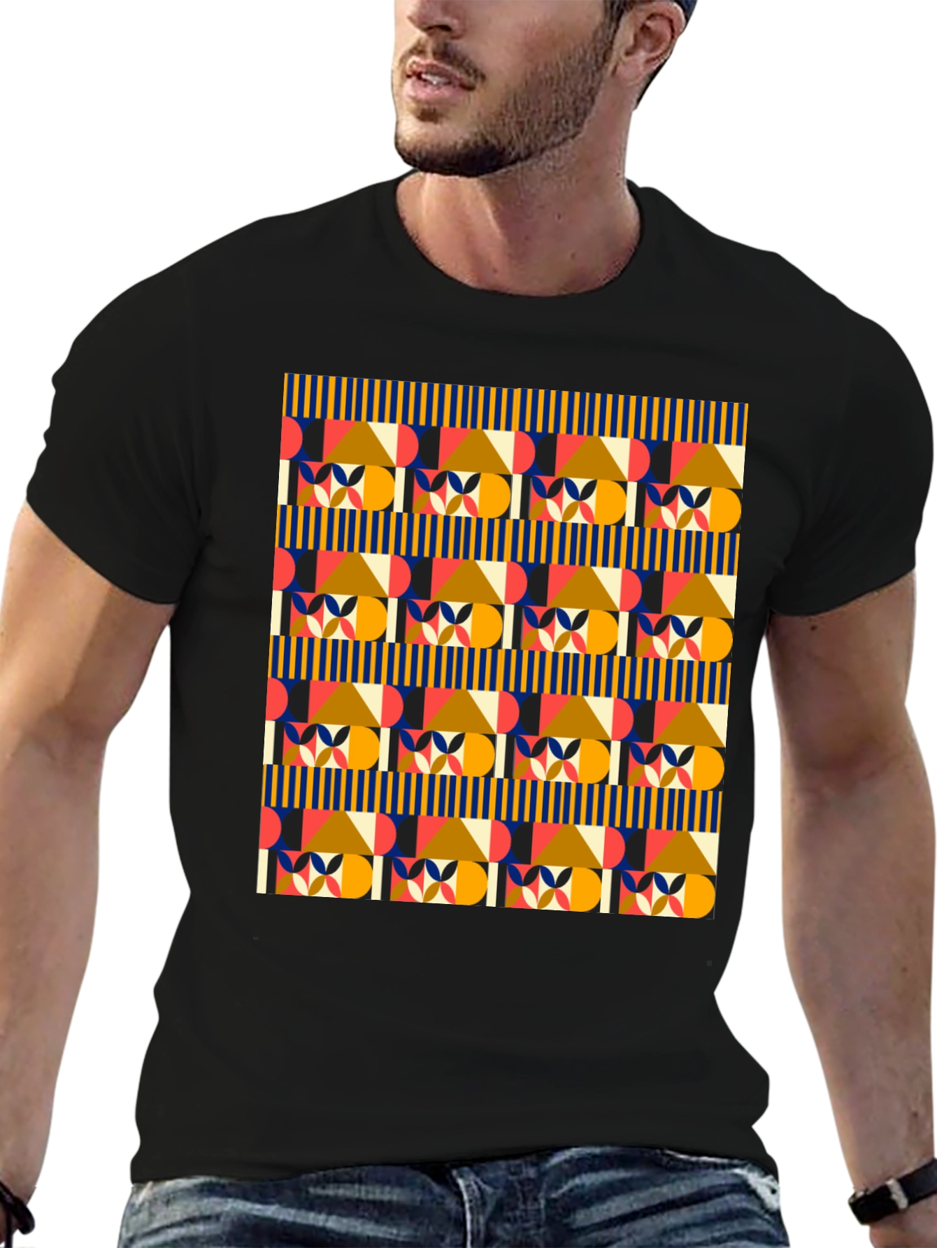 Geometric Pattern Tee - Stylish Modern Design