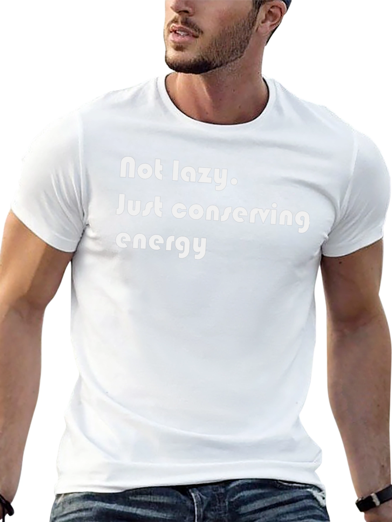 Not Lazy Conserving Energy Black T-Shirt