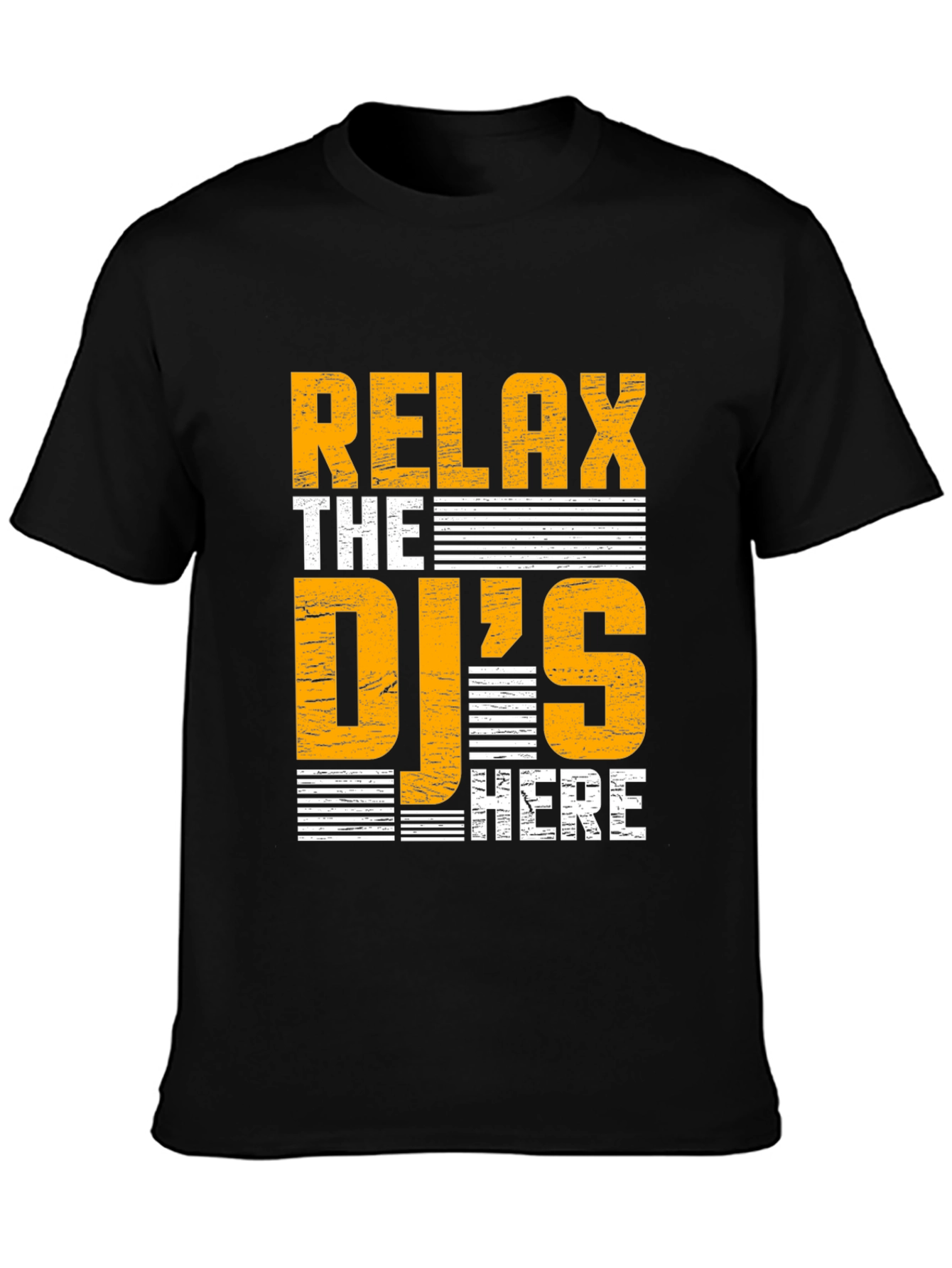 Relax The DJs Here Black Graphic Tee