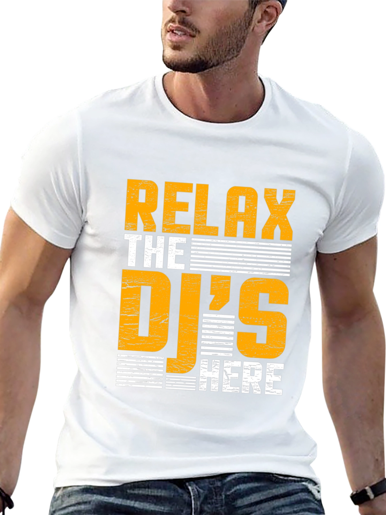 Relax The DJs Here Black Graphic Tee