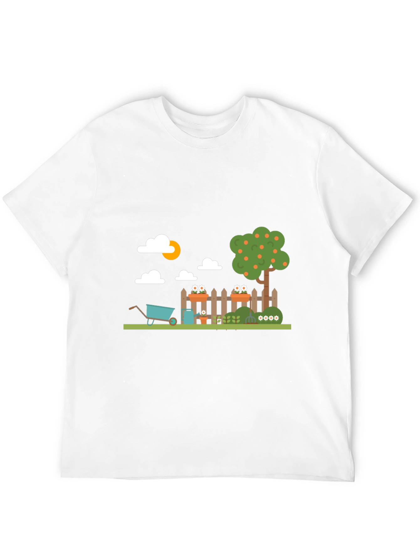 Gardening Fun Graphic Tee - Black Cotton Casual