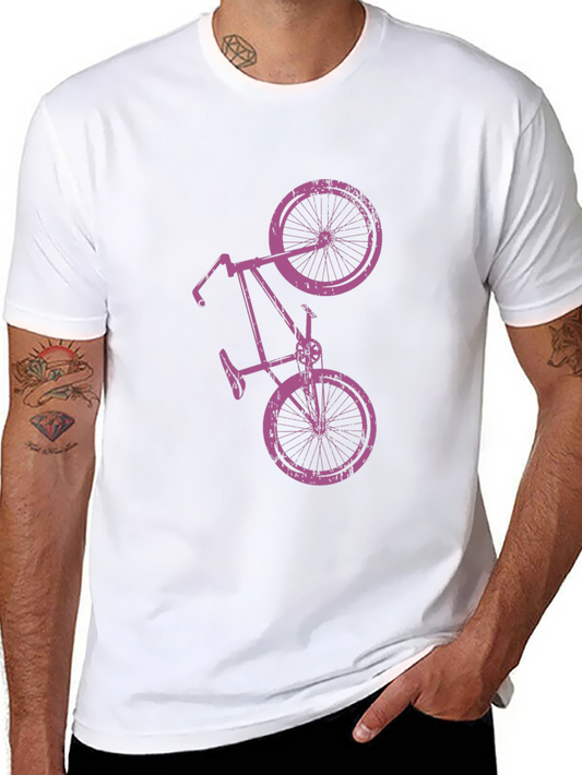 Black T-Shirt with Vintage Bicycle Graphic