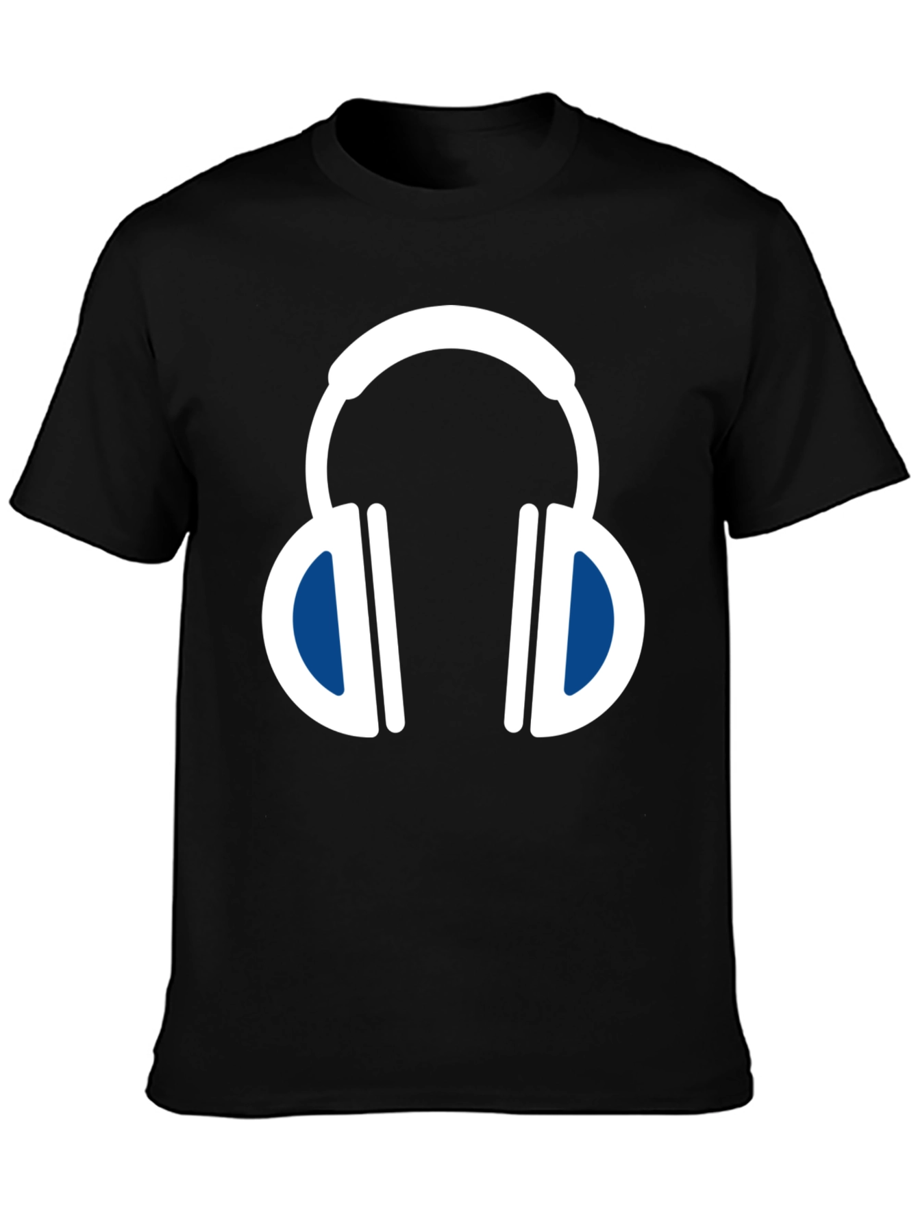 Headphone Graphic Tee - Black Cotton Blend