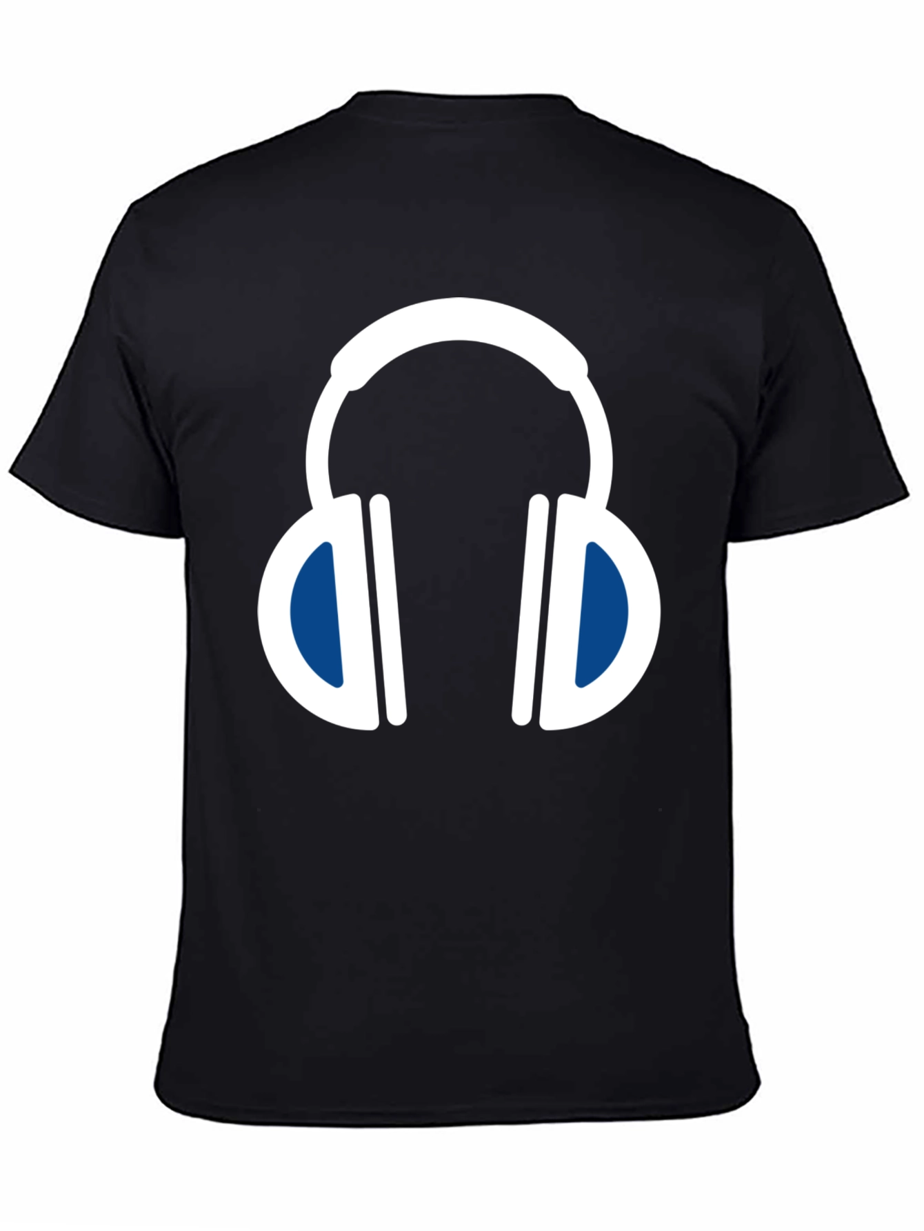 Headphone Graphic Tee - Black Cotton Blend