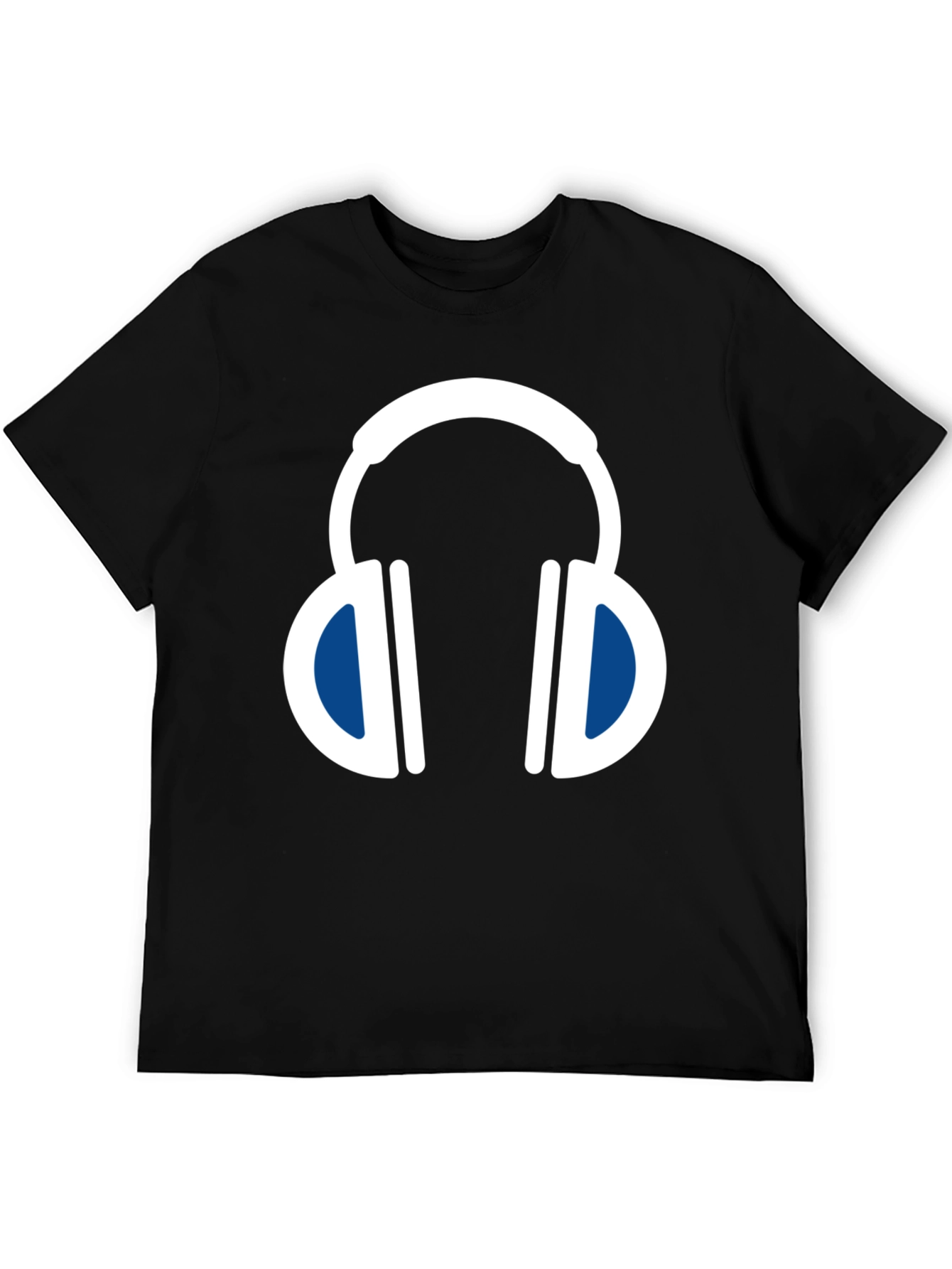 Headphone Graphic Tee - Black Cotton Blend