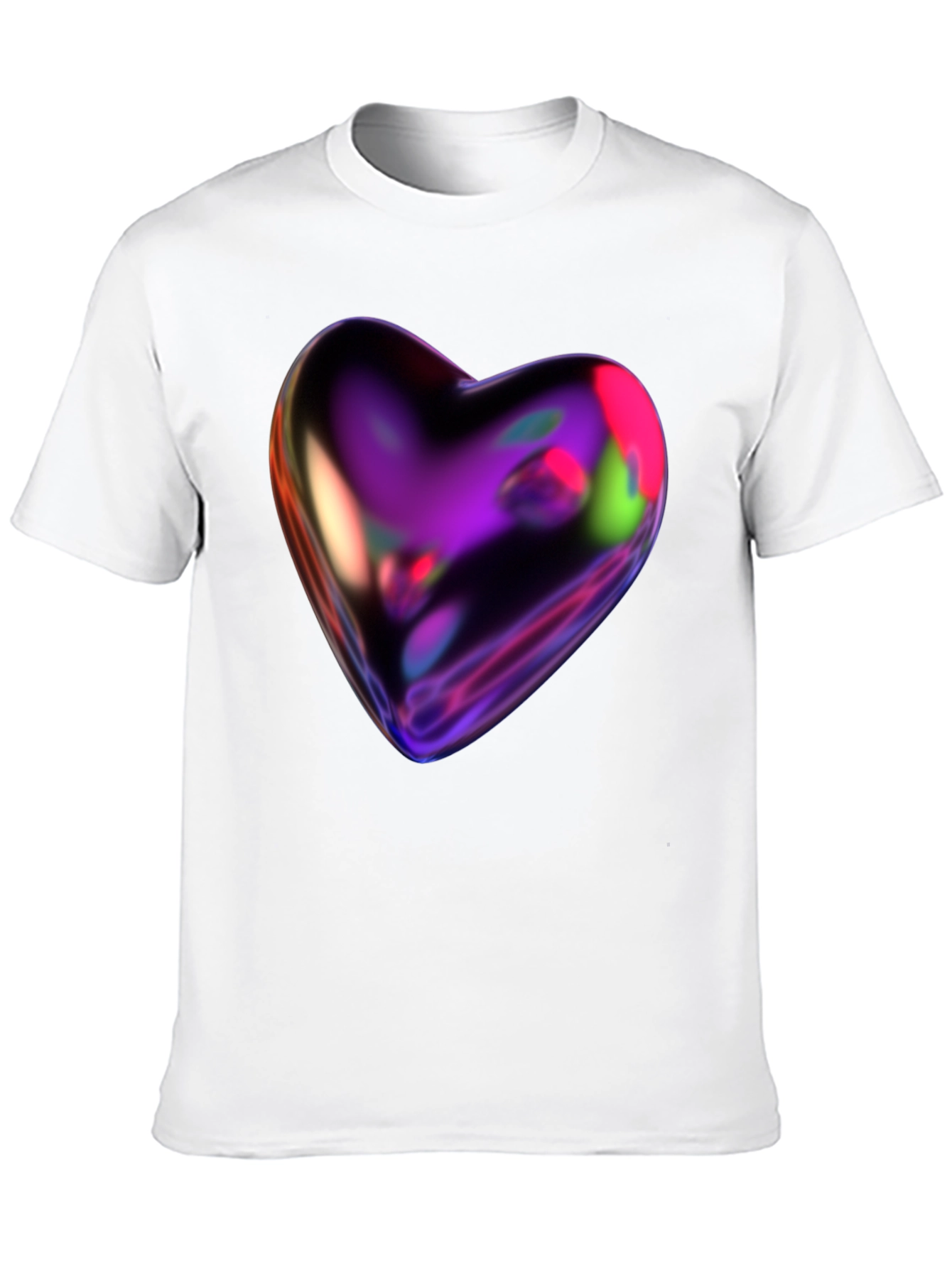 Futuristic Heart Graphic Tee - Modern Design