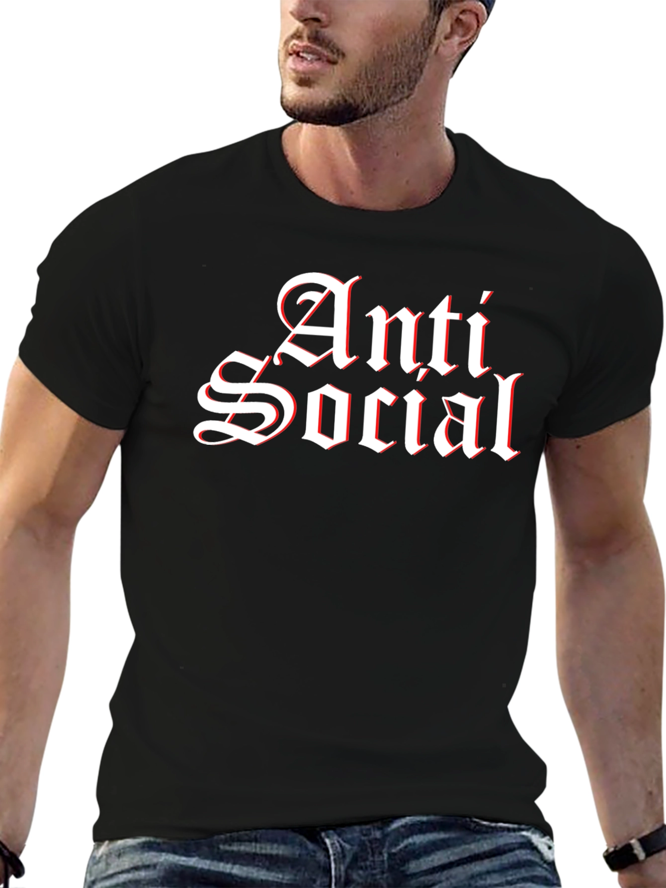 Anti Social Black T-Shirt - Gothic Style