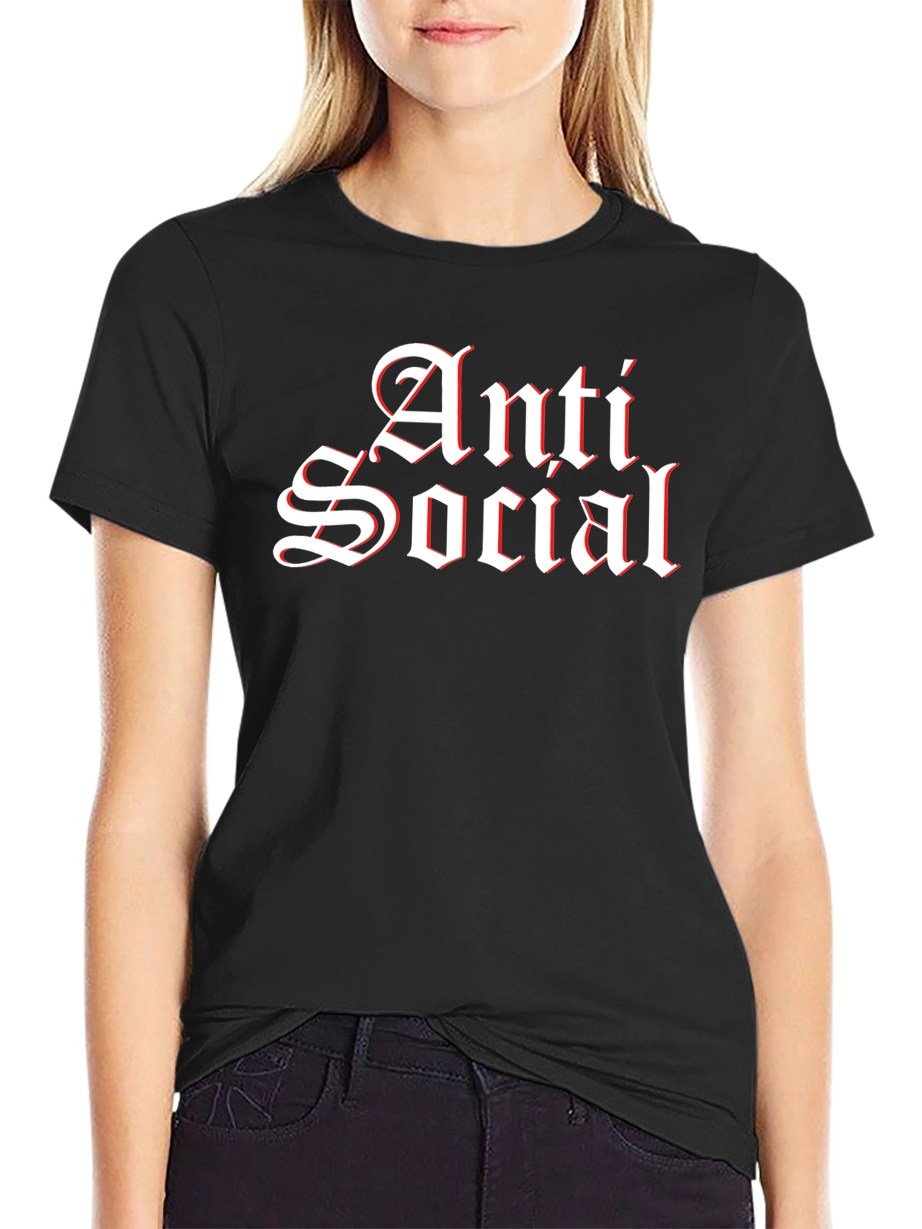 Anti Social Black T-Shirt - Gothic Style