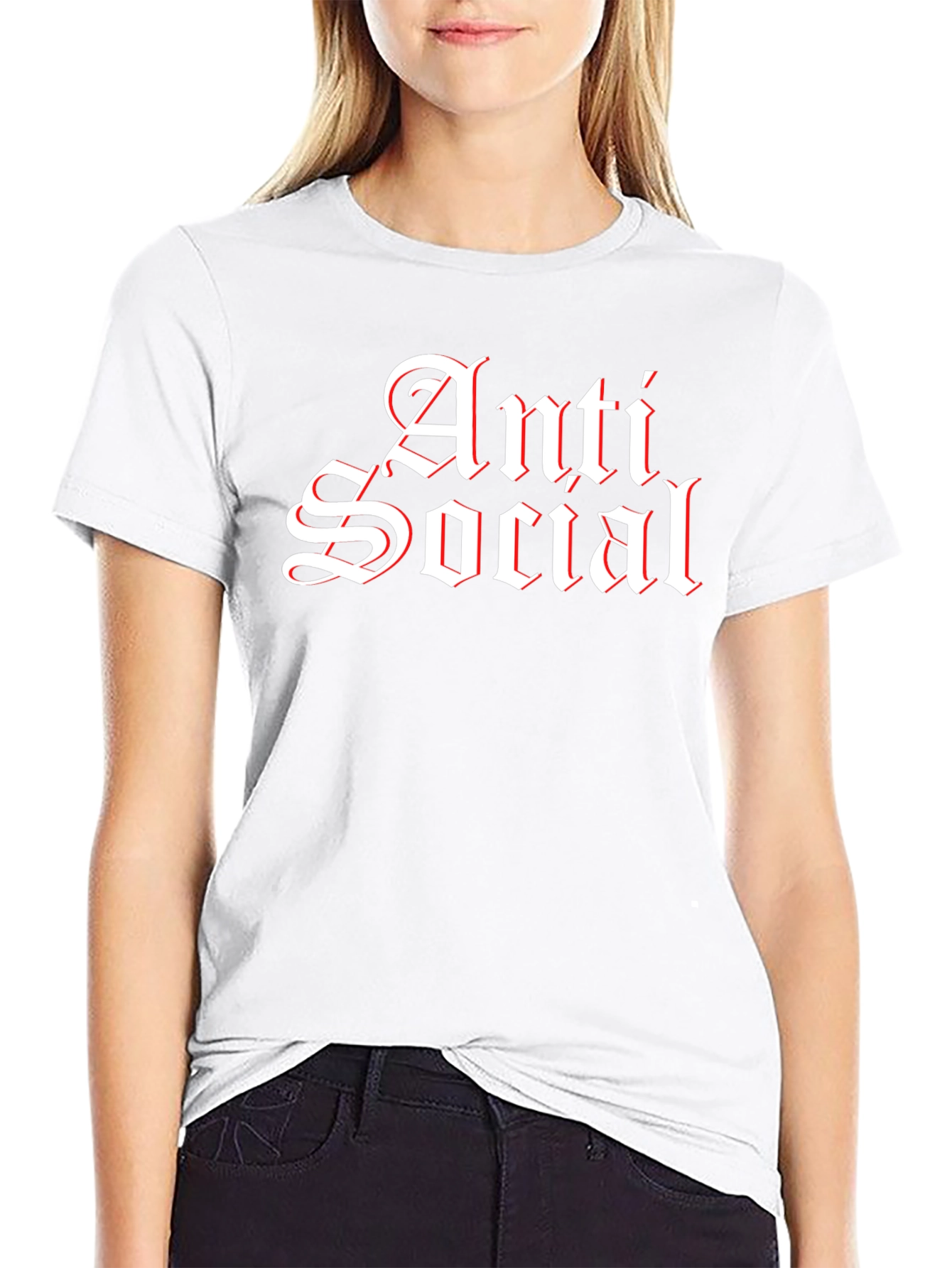 Anti Social Black T-Shirt - Gothic Style
