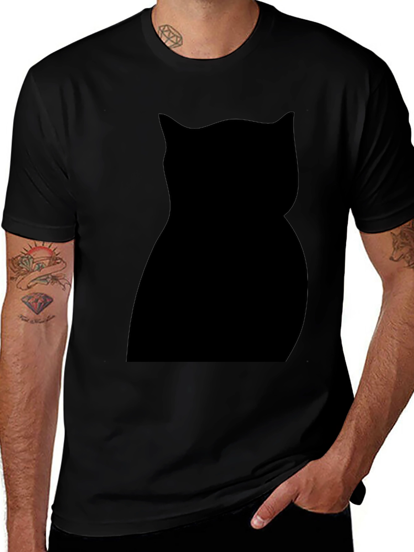 Black Cat Silhouette Graphic Tee - Unisex Style
