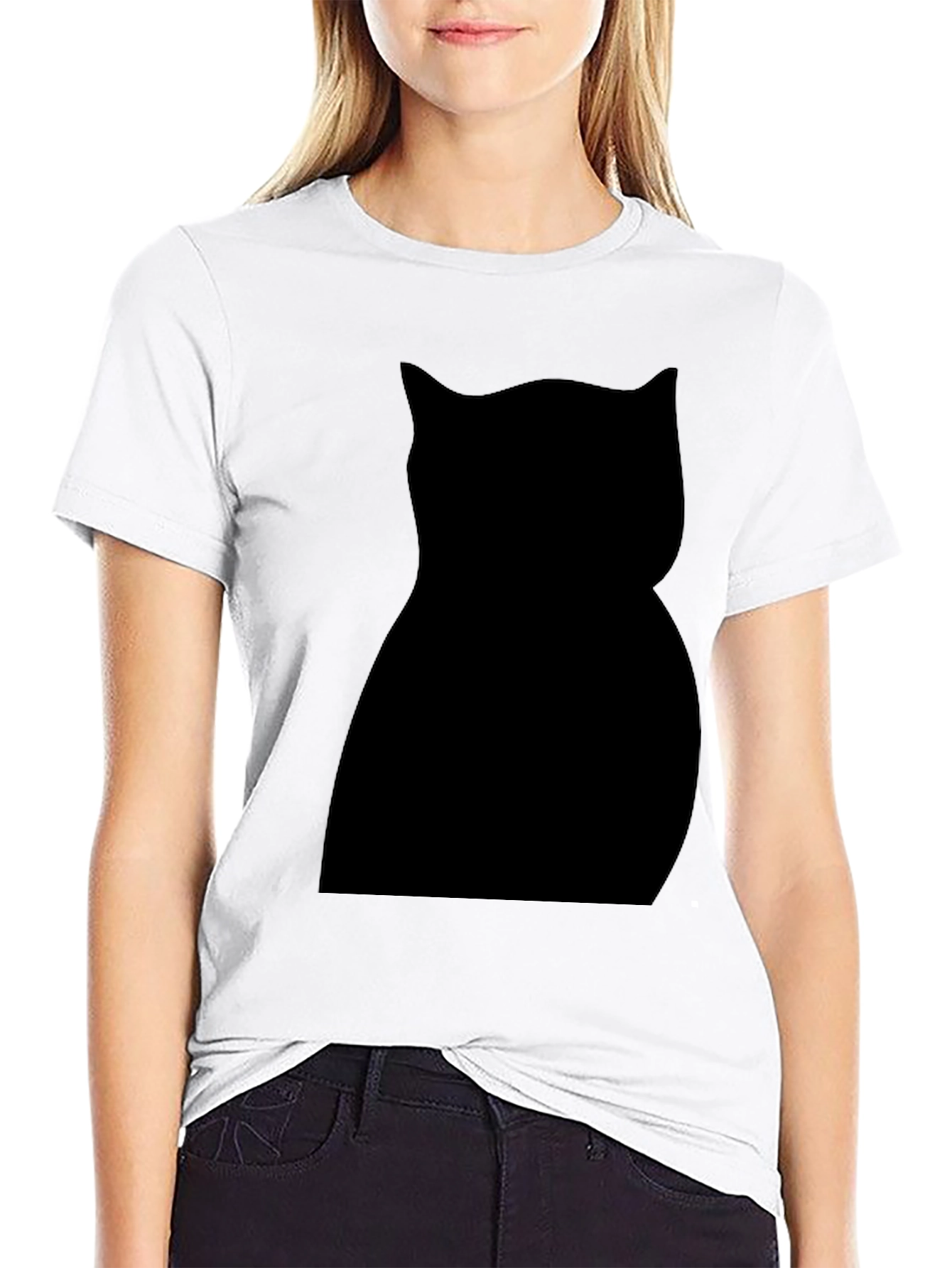 Black Cat Silhouette Graphic Tee - Unisex Style