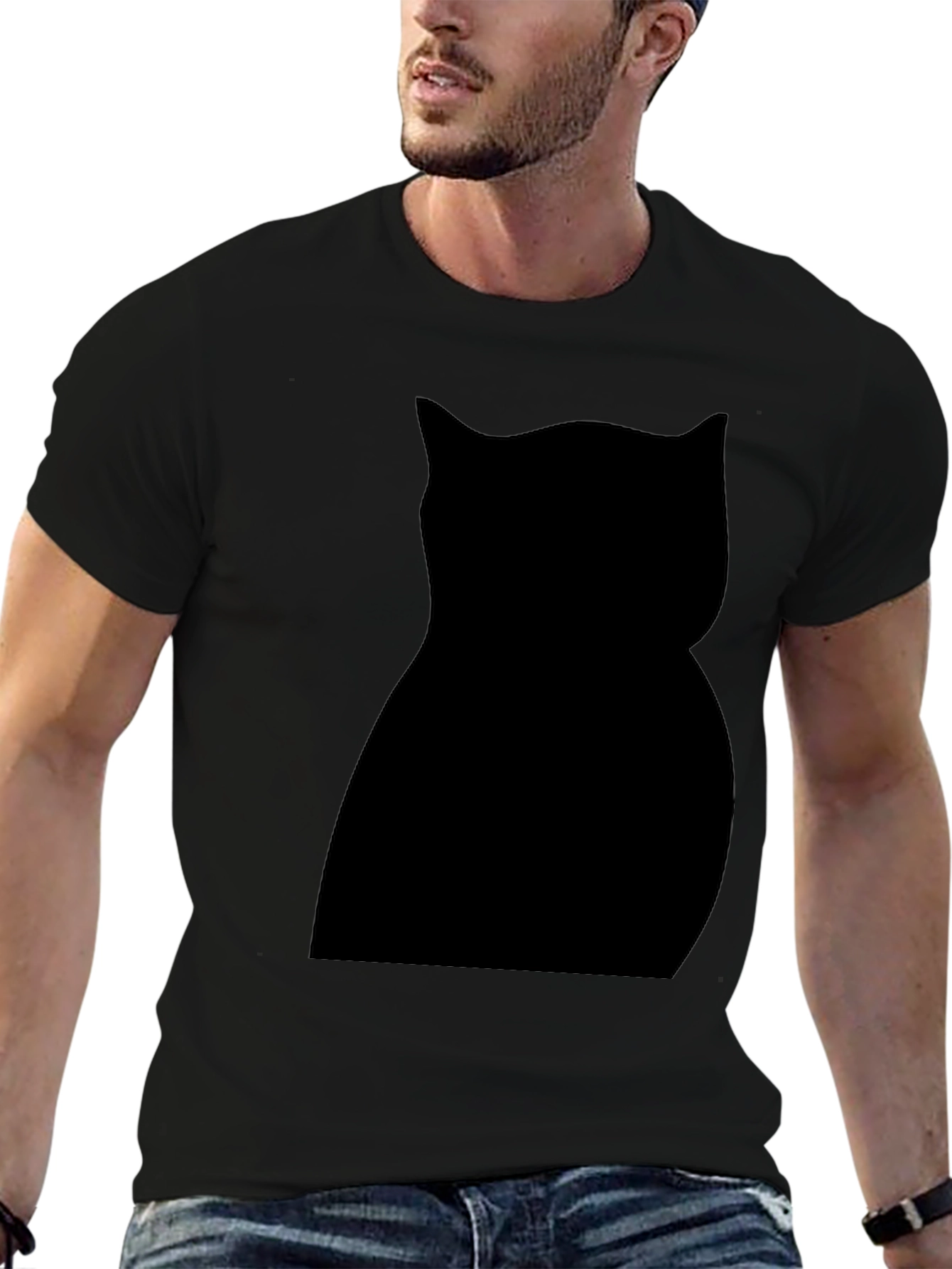 Black Cat Silhouette Graphic Tee - Unisex Style
