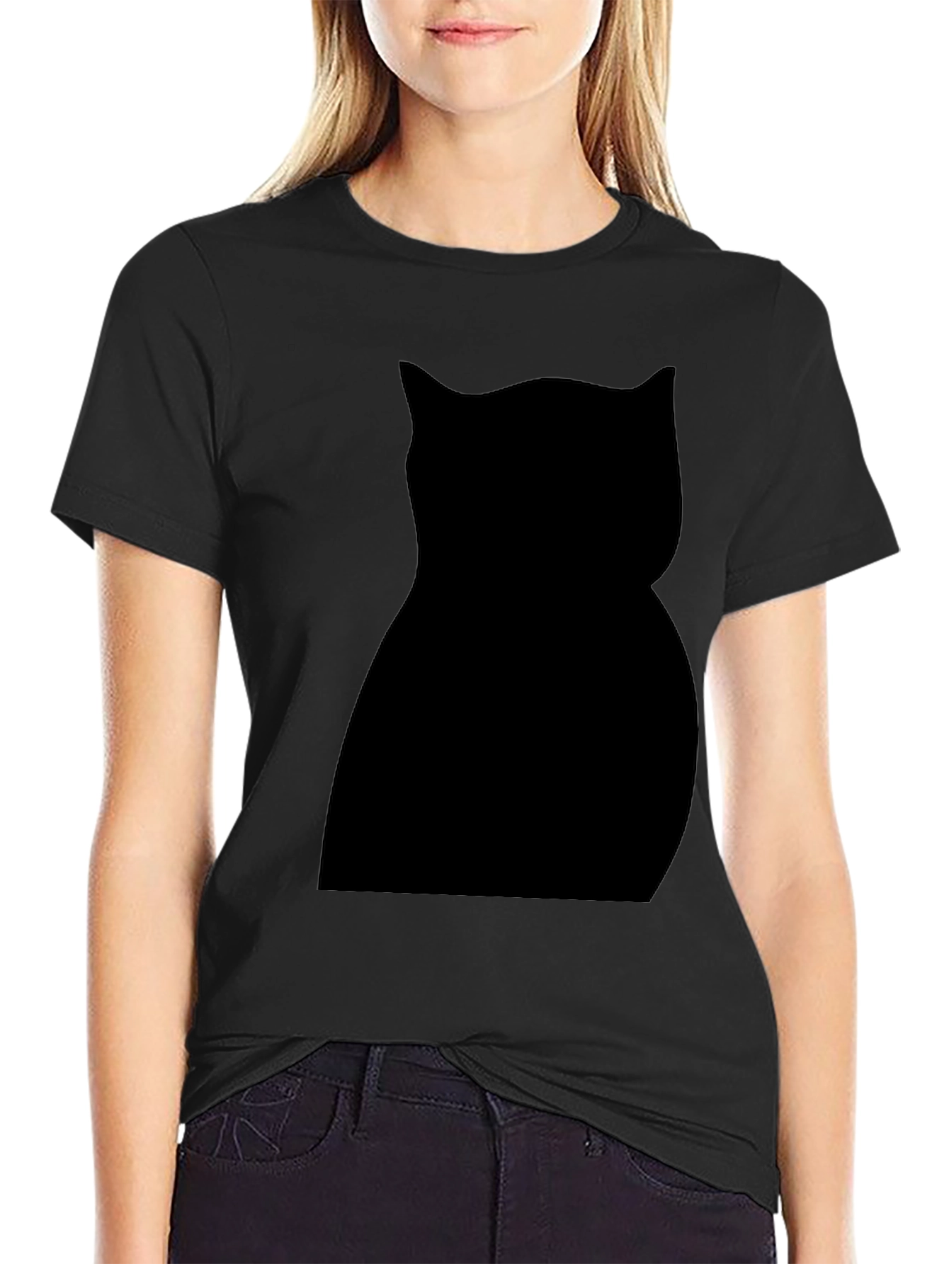 Black Cat Silhouette Graphic Tee - Unisex Style