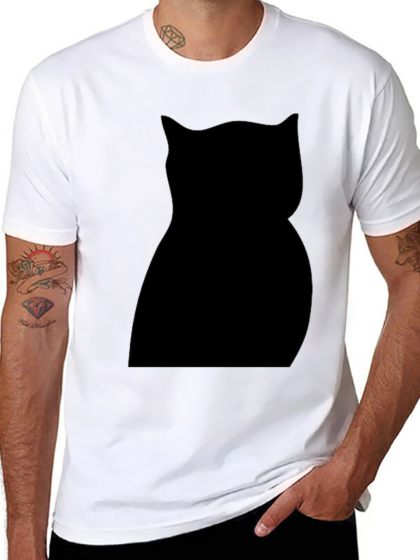Black Cat Silhouette Graphic Tee - Unisex Style