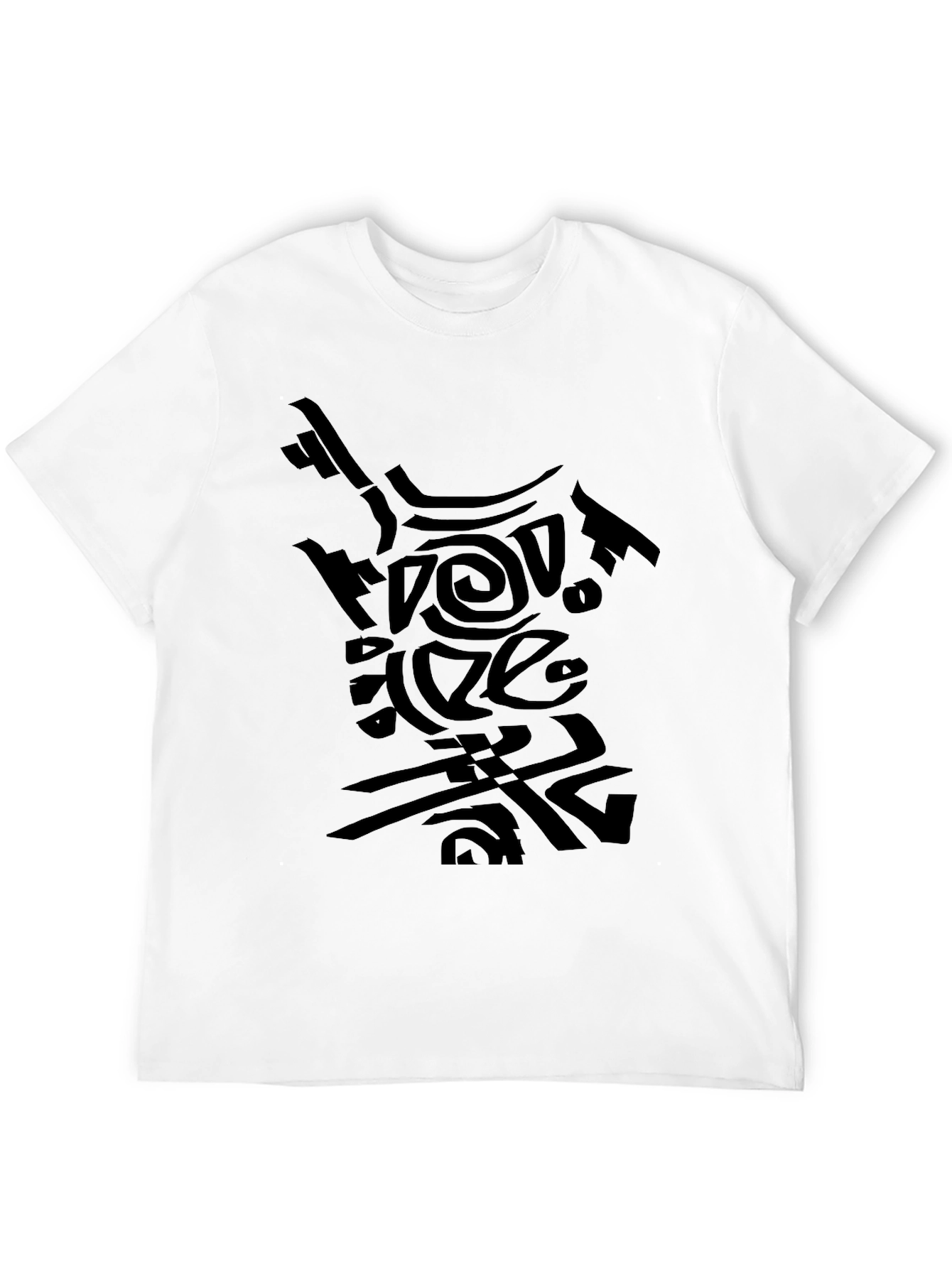 Abstract Tribal Design Black T-Shirt