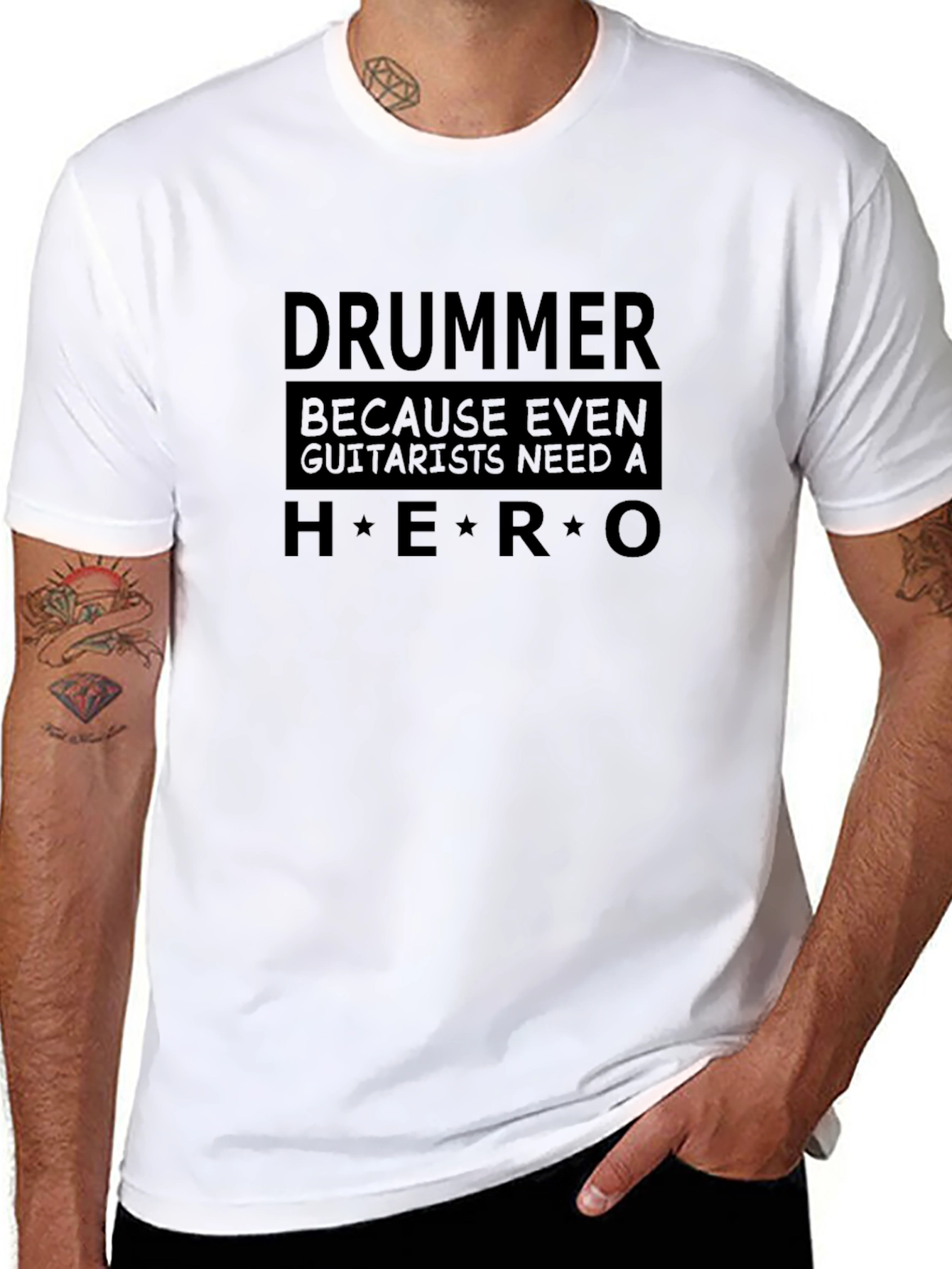 Drummer Hero Graphic T-Shirt - Music Lover Tee