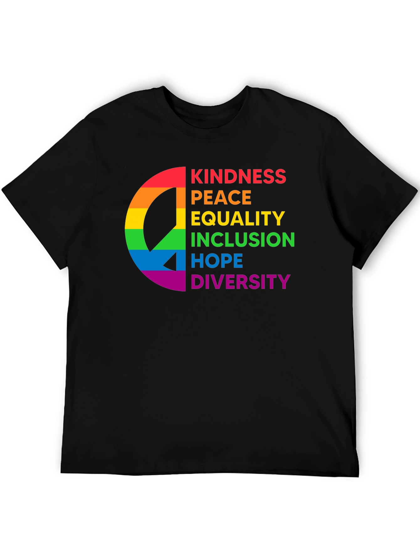 Pride Peace Kindness Equality Inclusion Hope Diversity T-Shirt
