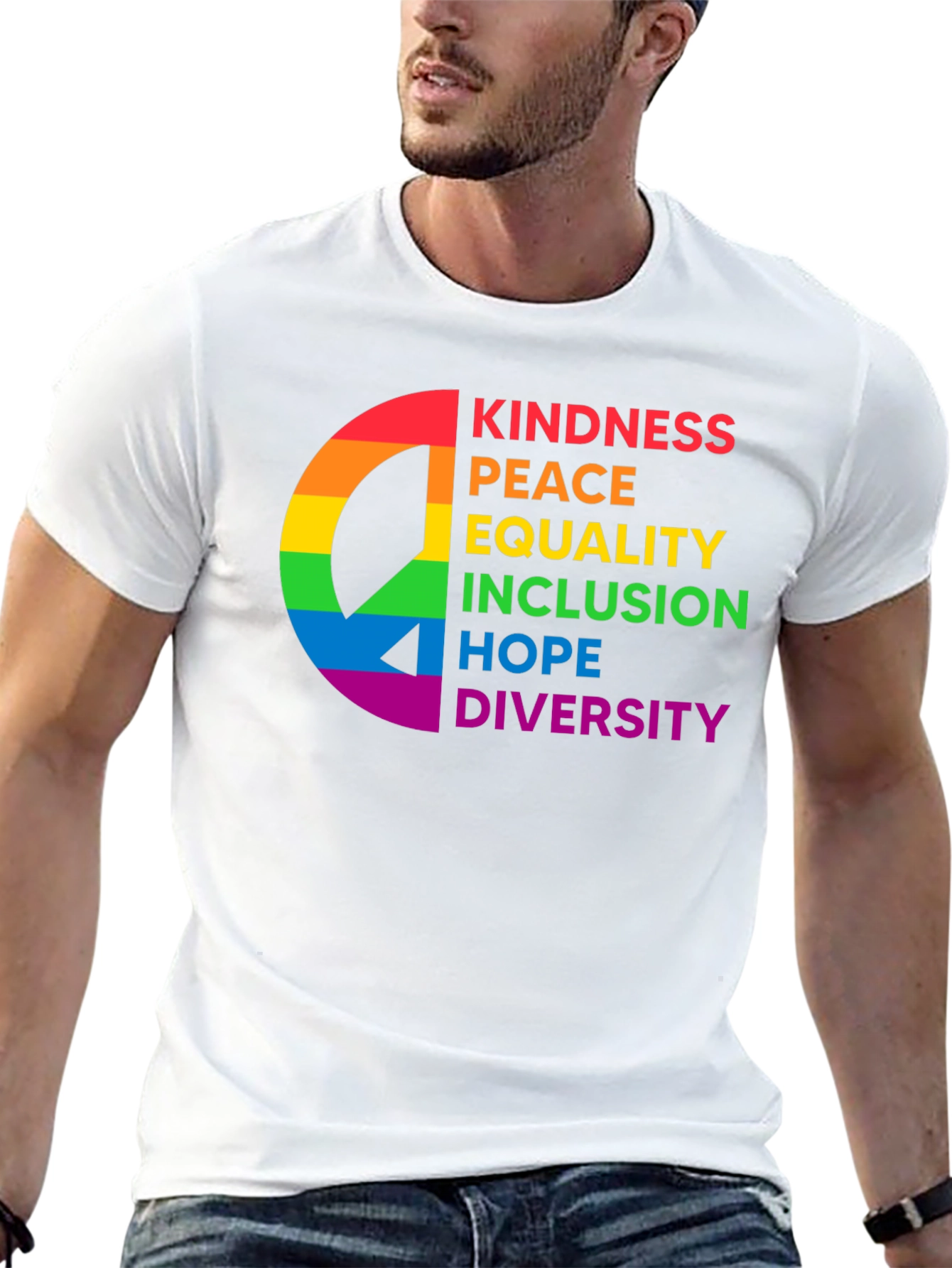 Pride Peace Kindness Equality Inclusion Hope Diversity T-Shirt