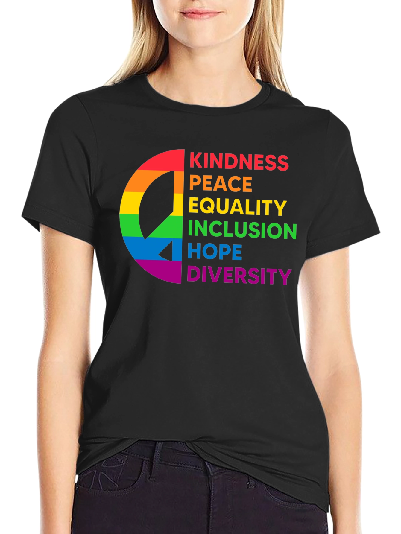 Pride Peace Kindness Equality Inclusion Hope Diversity T-Shirt