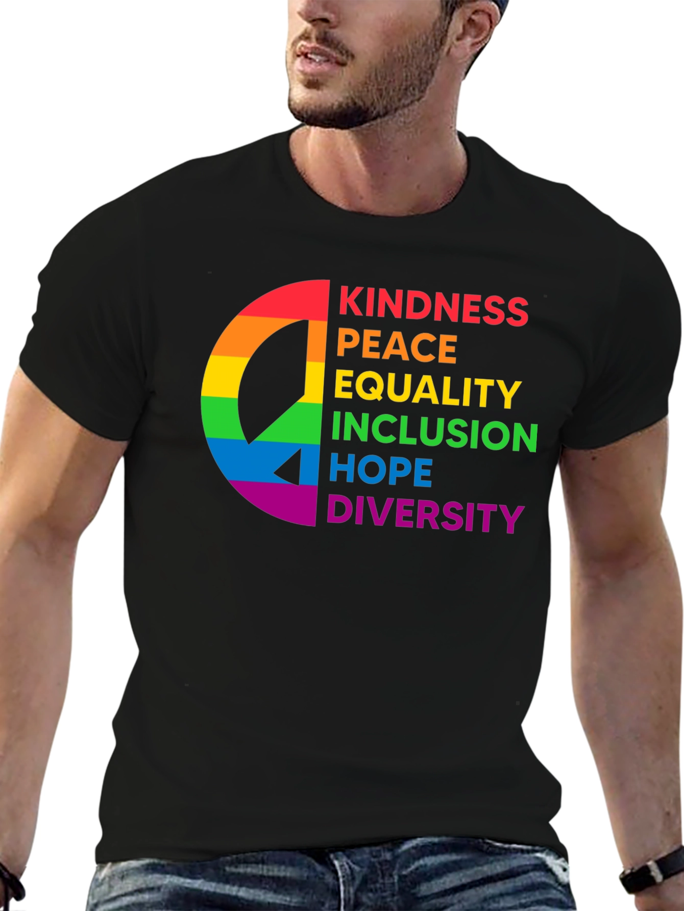 Pride Peace Kindness Equality Inclusion Hope Diversity T-Shirt