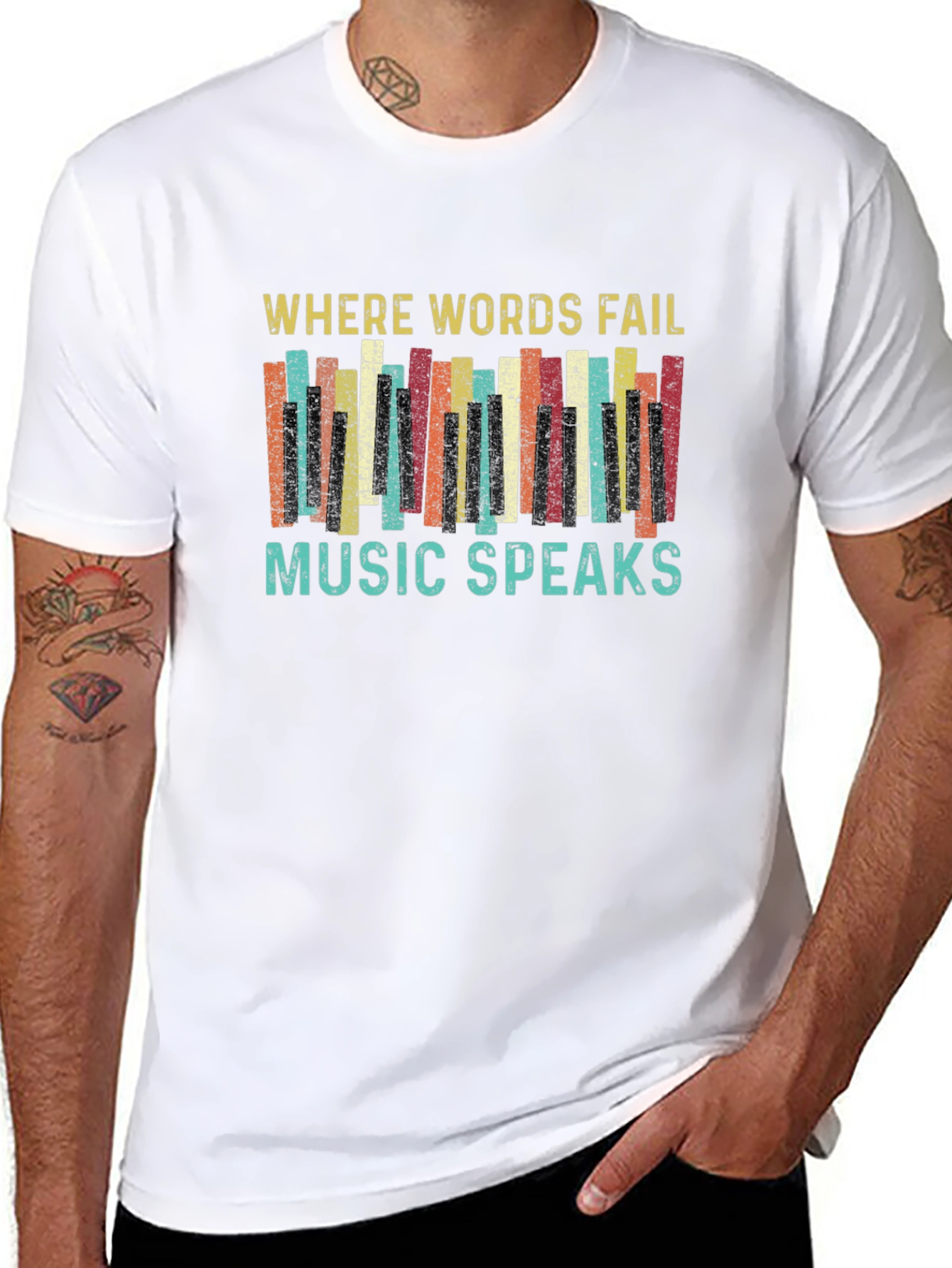 Where Words Fail Music Speaks Graphic T-Shirt