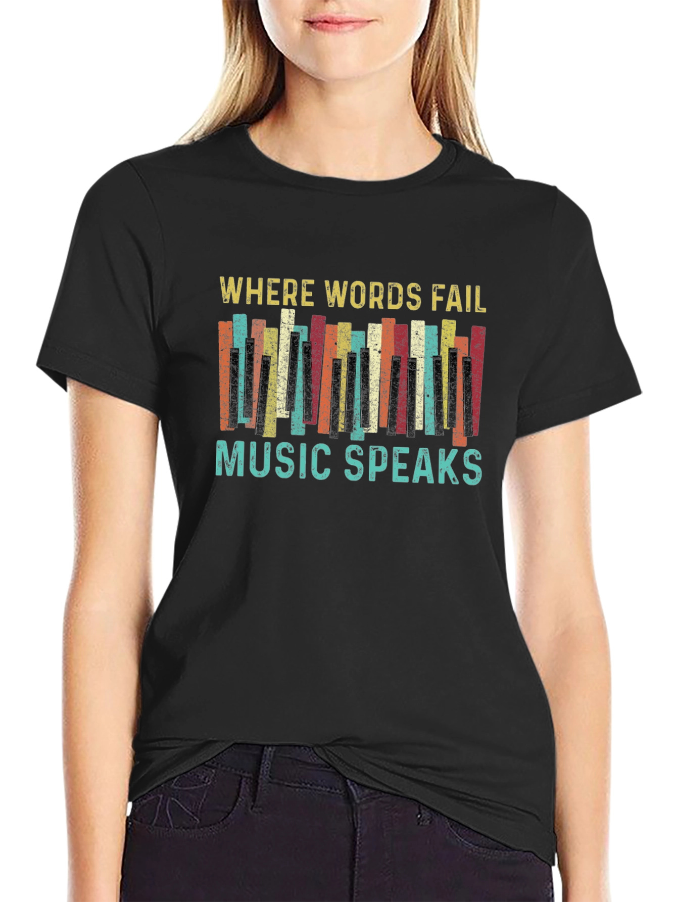 Where Words Fail Music Speaks Graphic T-Shirt