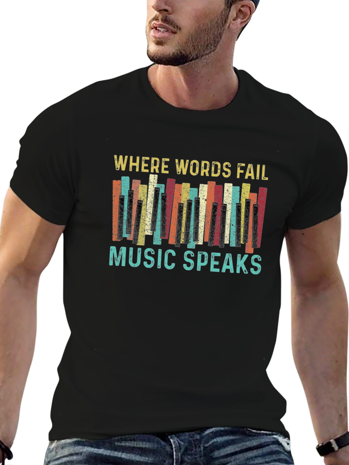 Where Words Fail Music Speaks Graphic T-Shirt