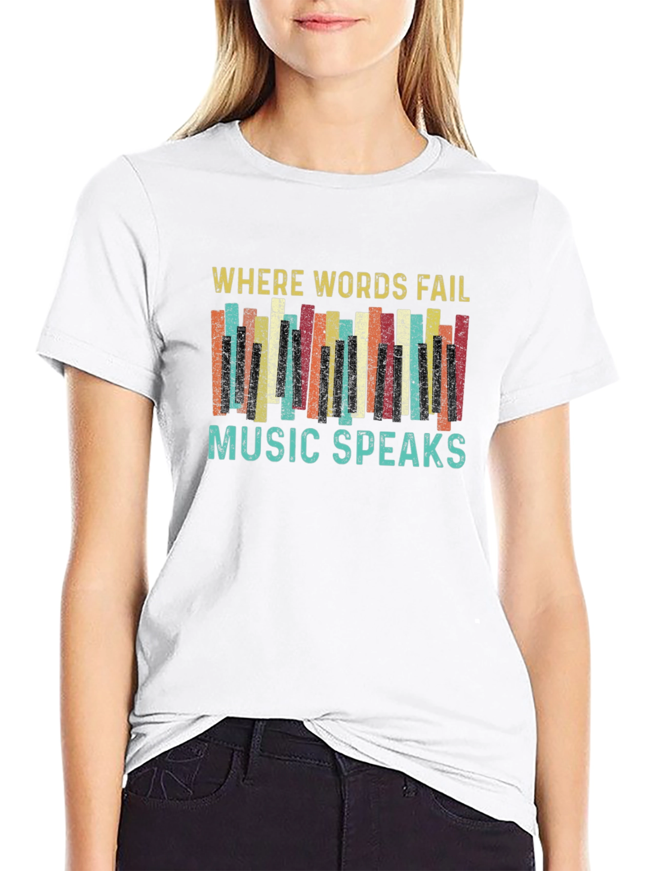 Where Words Fail Music Speaks Graphic T-Shirt