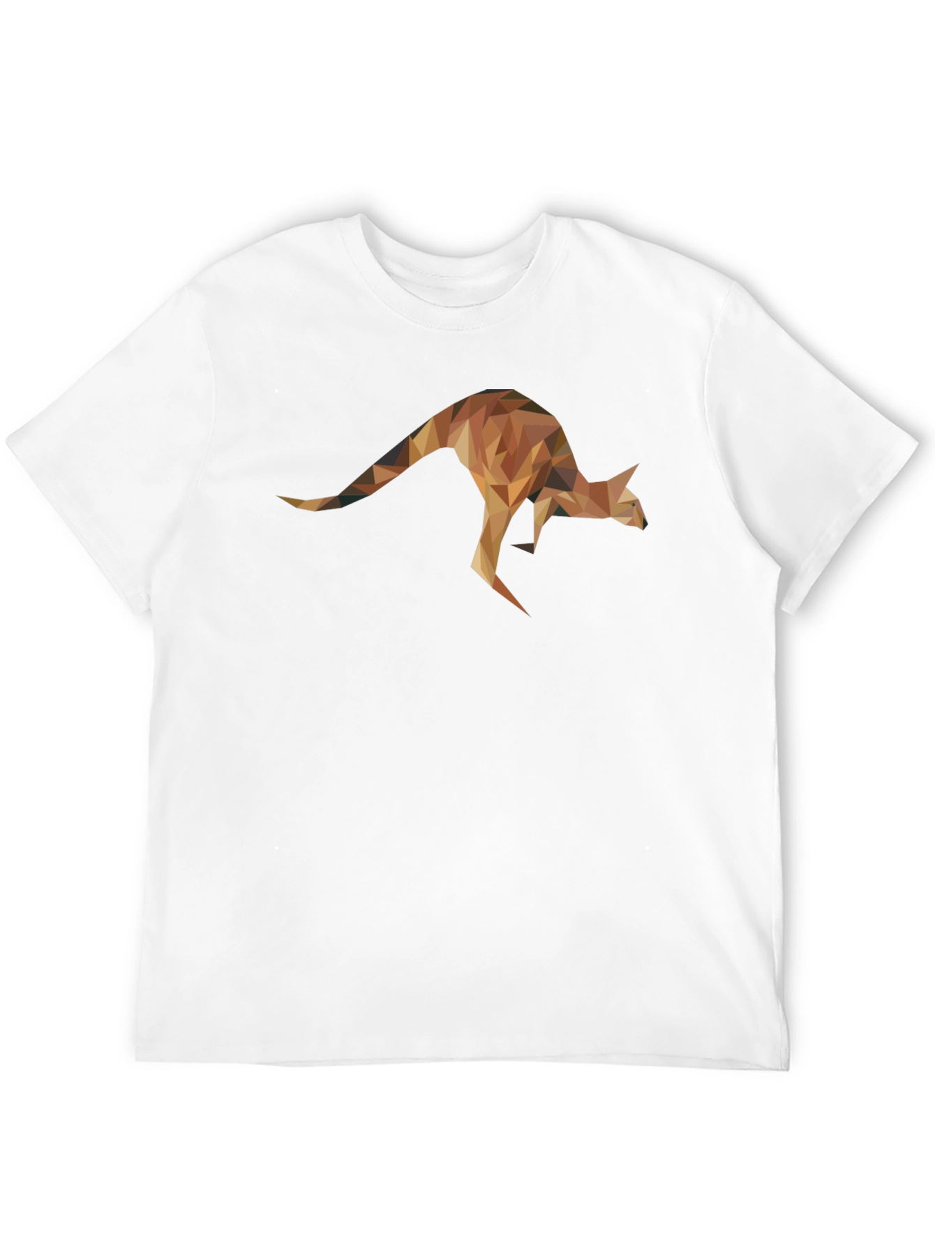 Geometric Kangaroo Graphic Tee - Black Unisex T-Shirt