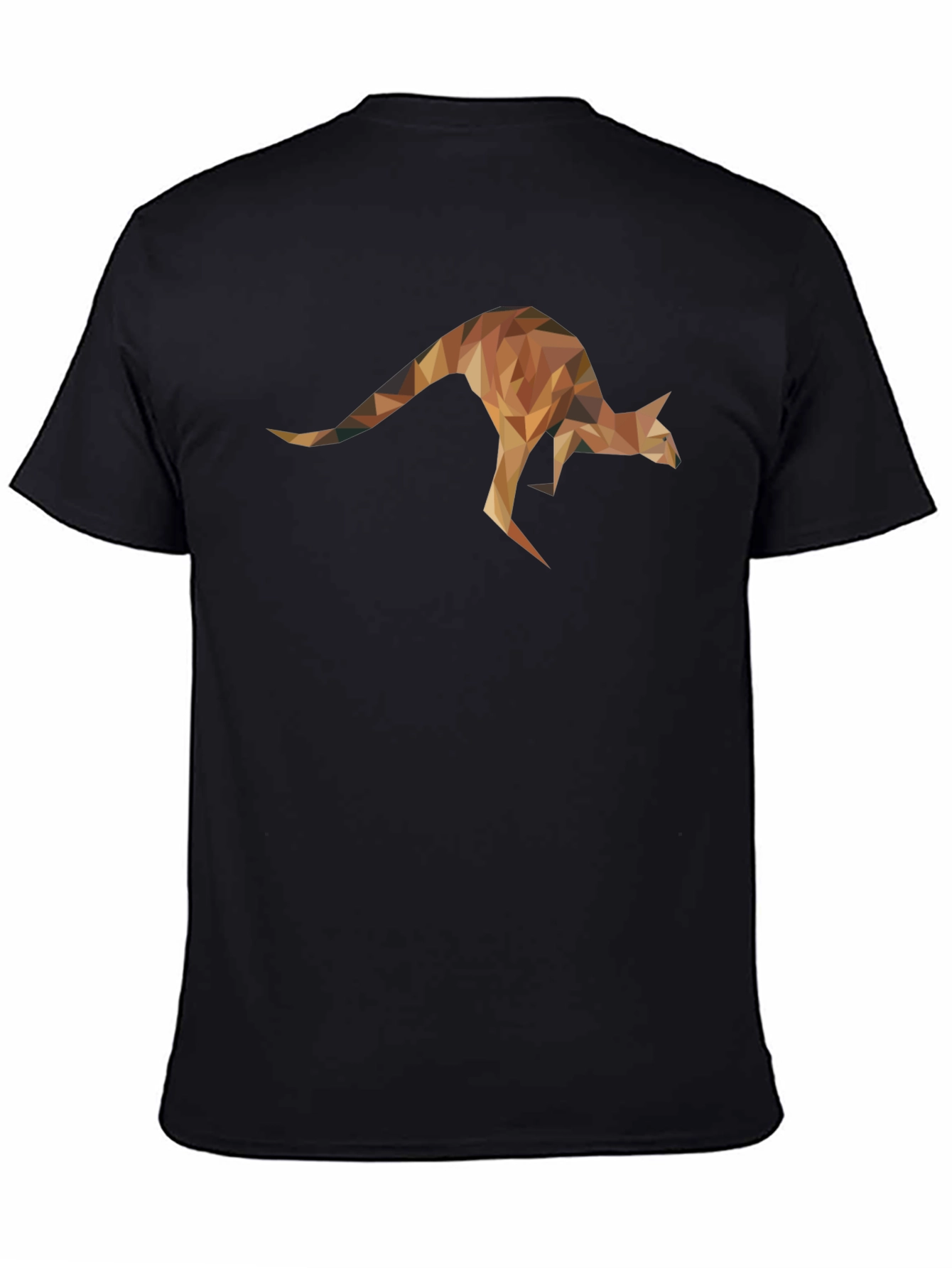 Geometric Kangaroo Graphic Tee - Black Unisex T-Shirt