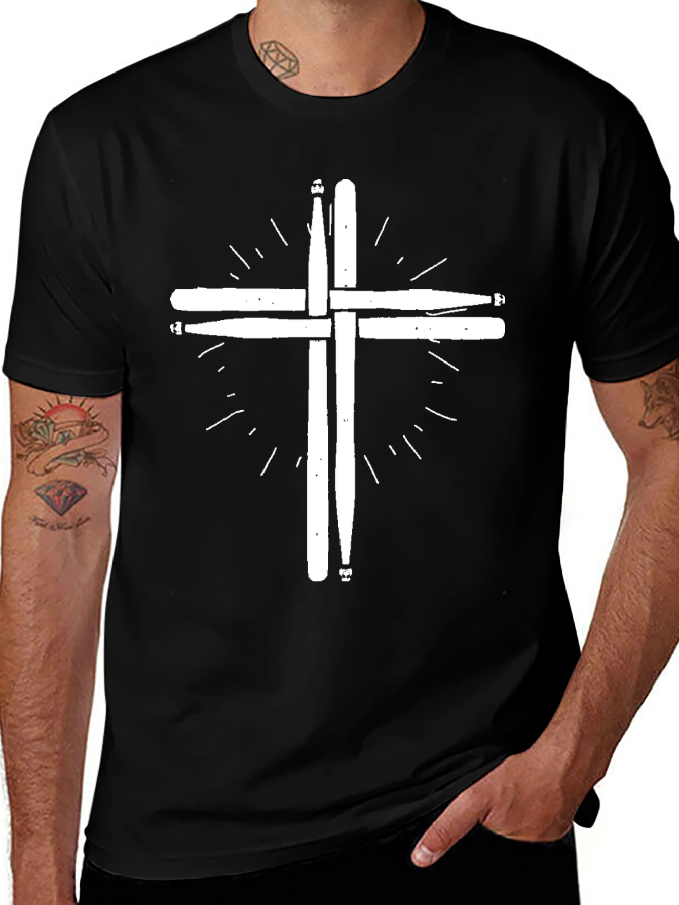 Drumsticks Cross Graphic Tee