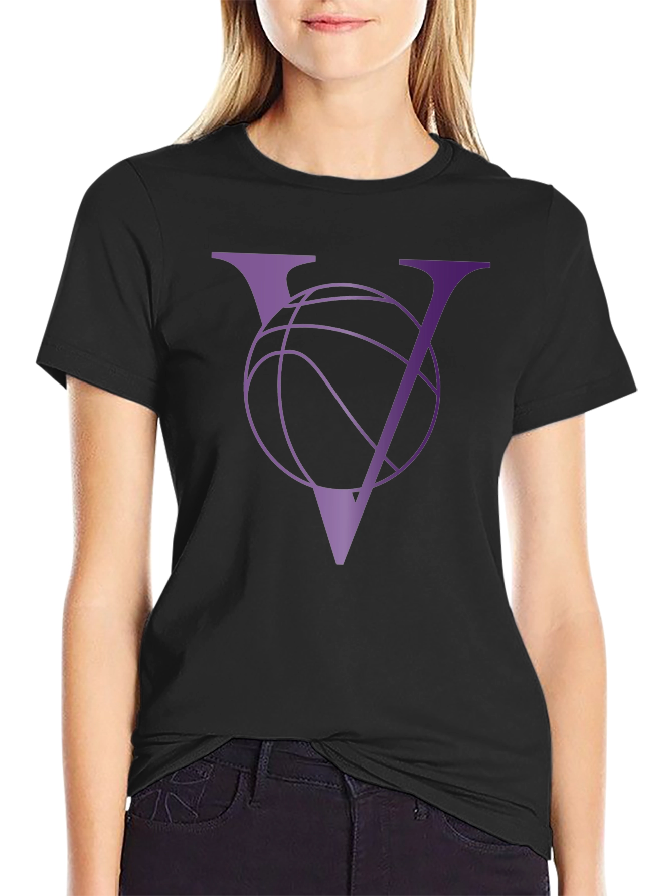 Basketball V-Neck Graphic Tee - Sporty Casual Wear