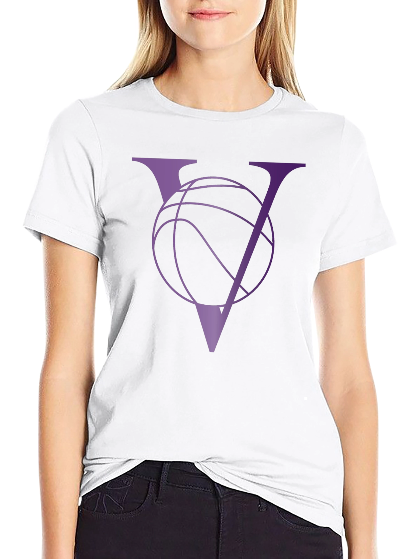 Basketball V-Neck Graphic Tee - Sporty Casual Wear