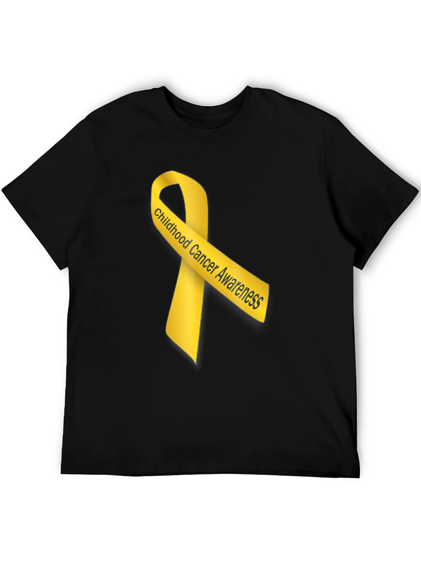 Childhood Cancer Awareness Ribbon Black T-Shirt
