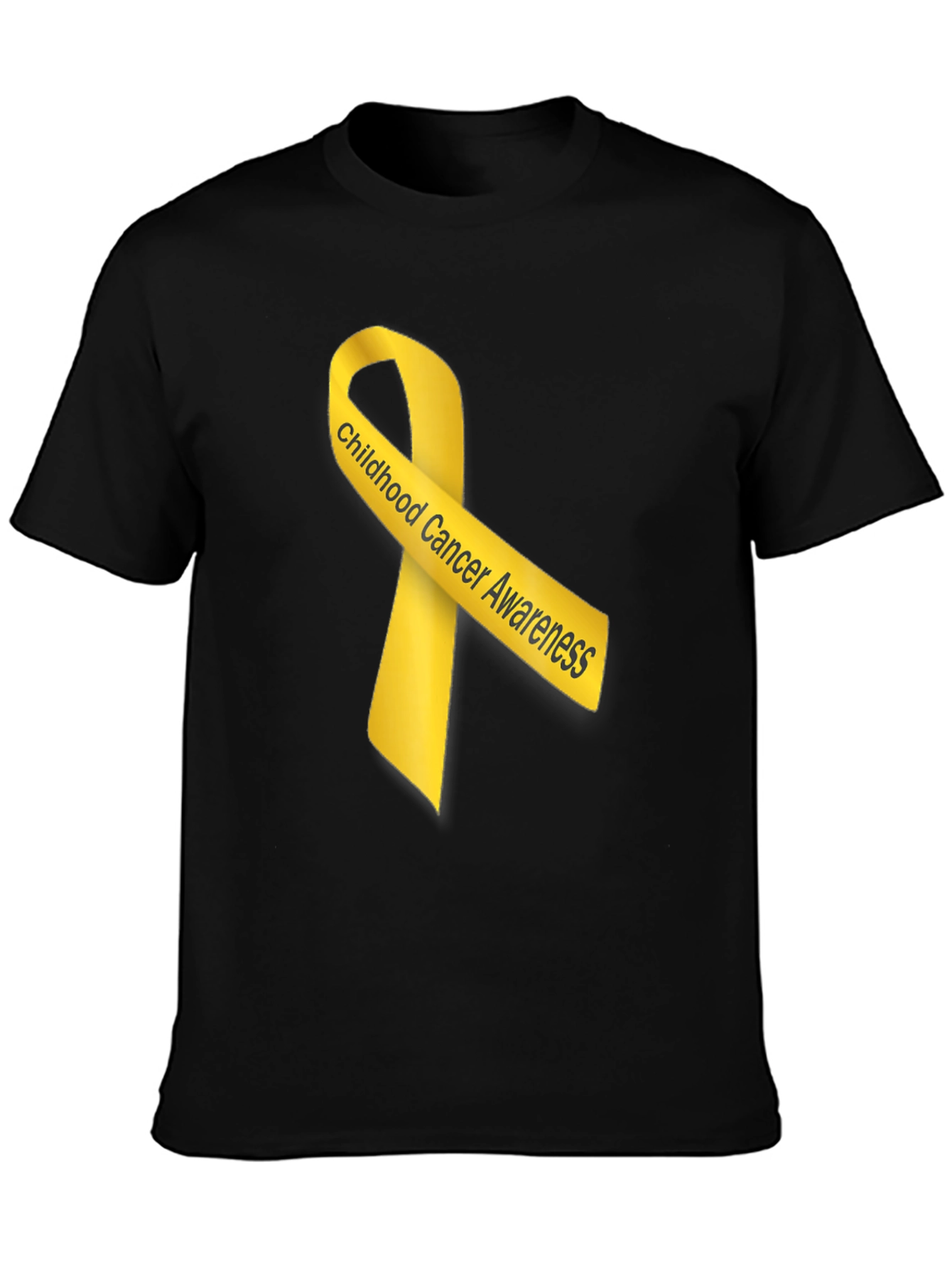 Childhood Cancer Awareness Ribbon Black T-Shirt